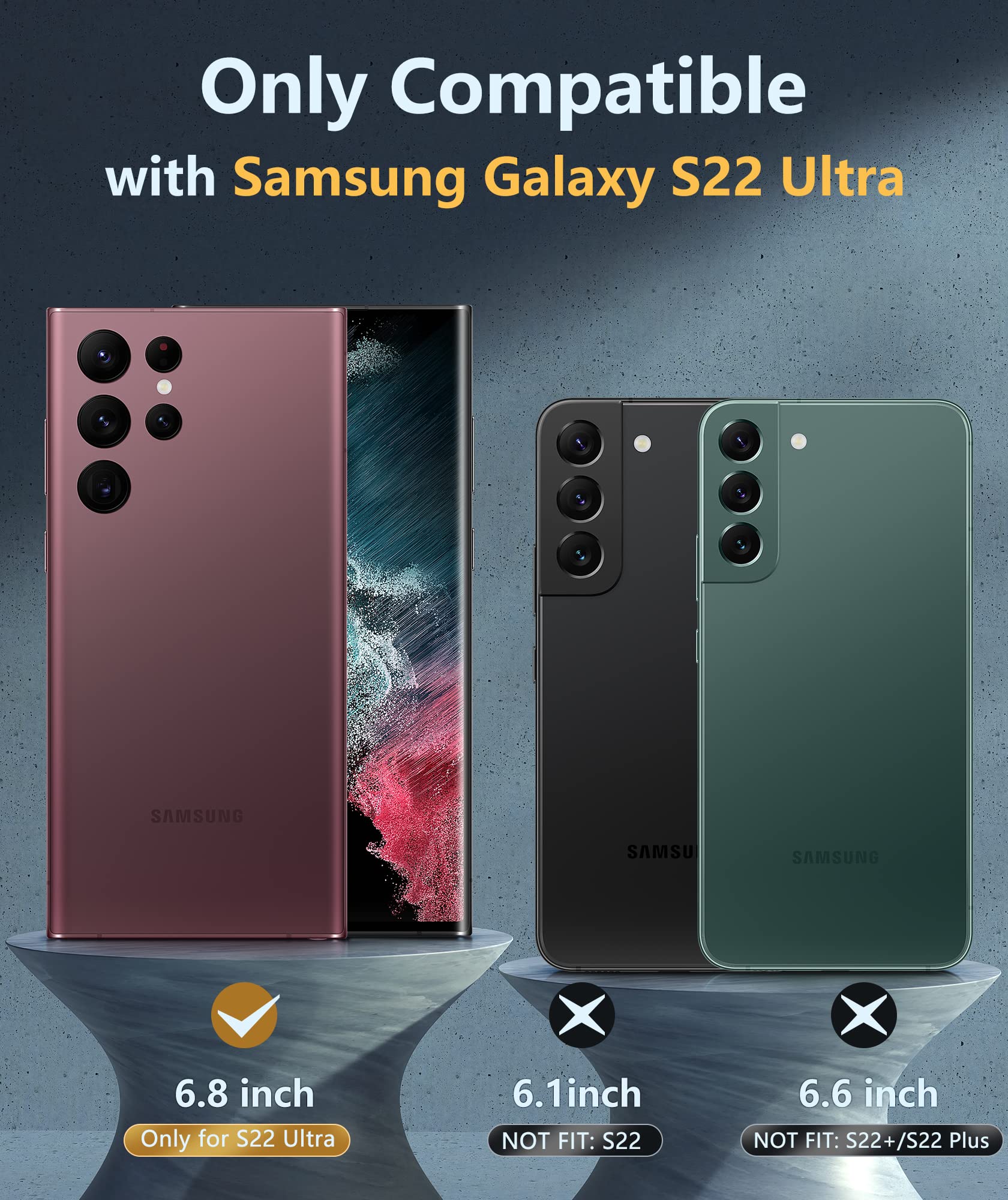 Fntcase For Samsung Galaxy S22 Ultra Case: Full Drop Proof Protection Translucent Cases | Matte Textured Shockproof Protective B