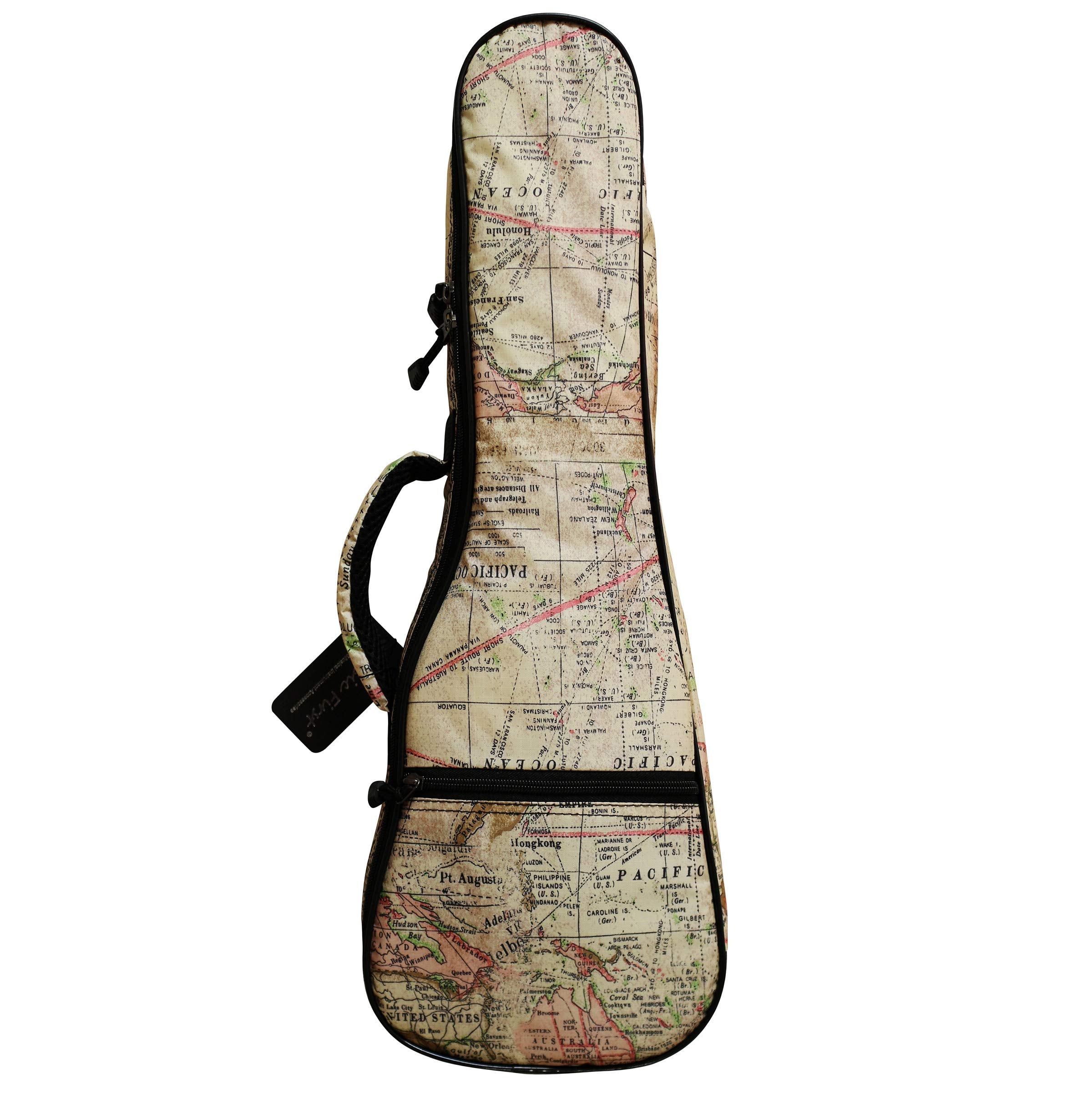 Music First Original Design  ''Ancient Map '' Waterproof Ukulele Case Ukulele Bag Ukulele Cover, New Arrial (Fit For 23~24 Inch