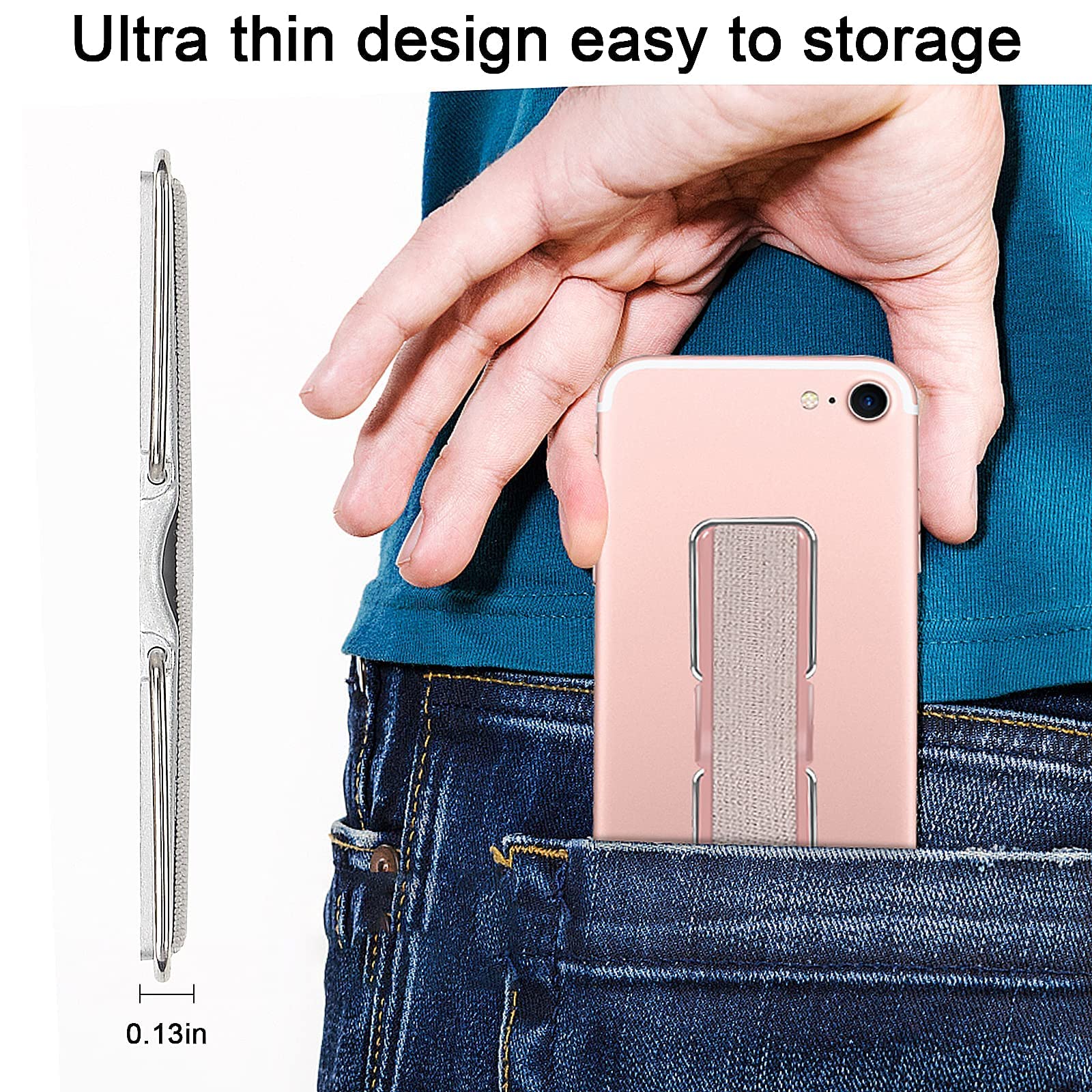 Phone Strap, Cisid 4 Pcs Phone Finger Holder Back Of Phone Grip With Stand Suitable For Iphone Samsung And Most Smartphones(Blac