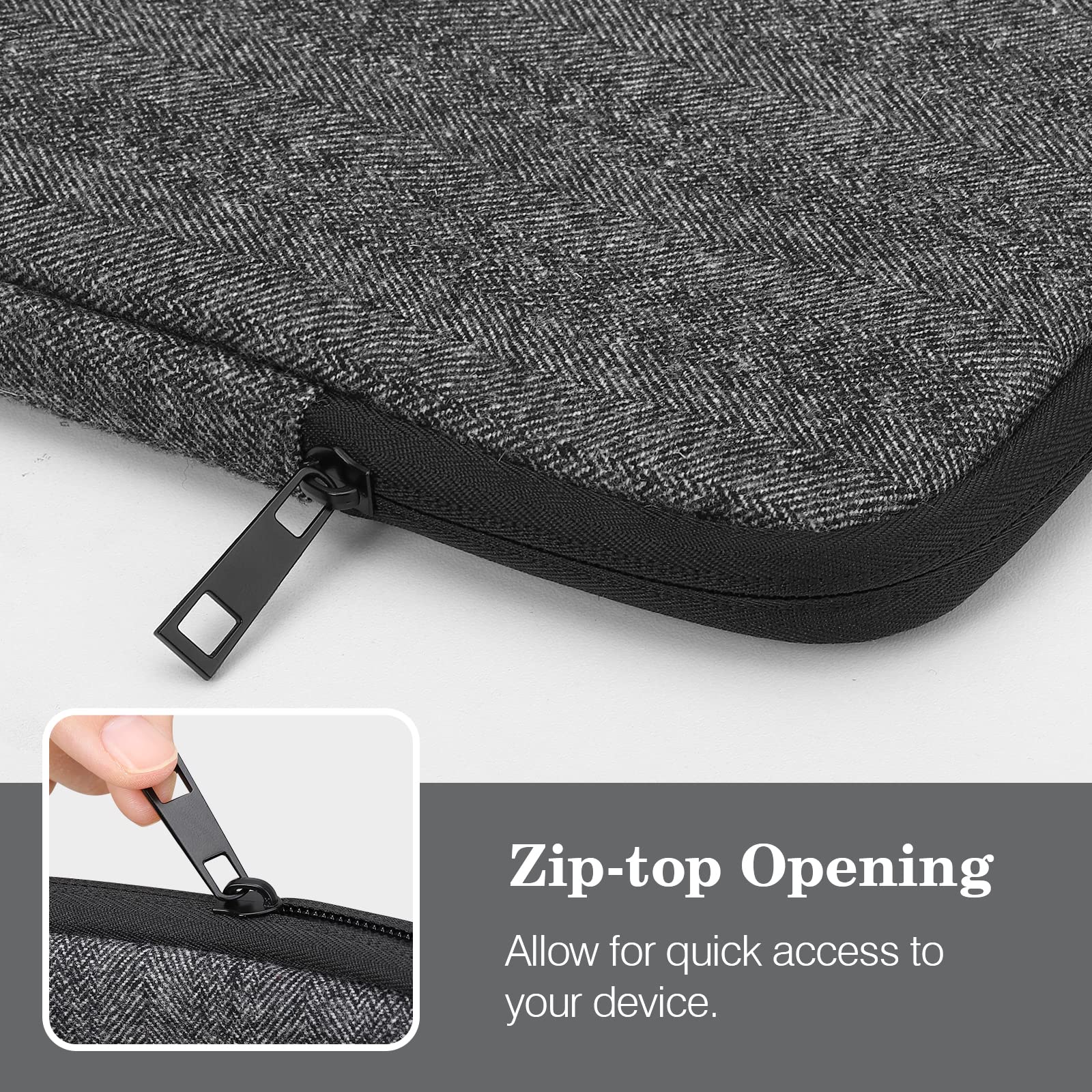 MoKo 9 11 Inch Tablet Sleeve Bag Carrying Case Fits iPad air 5 10.9' 2022, iPad Pro 11 M2 2022 2018, iPad 10th 10.9,iPad 9/8/7th Gen 10.2,iPad Air 4 10.9/Air 3 10.5,Tab S8/S9 11', Black & Gray