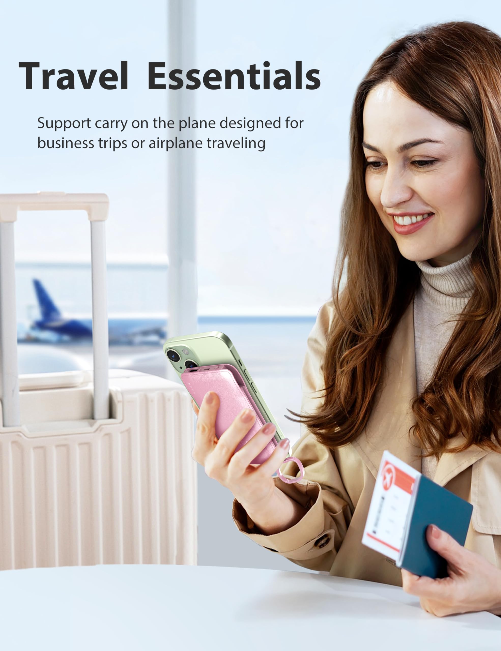 Tg90 10000Mah External Battery Pack With Built In Foldable Ac Wall Plug, Compact Cell Phone Charger With Cables Power Bank Compa