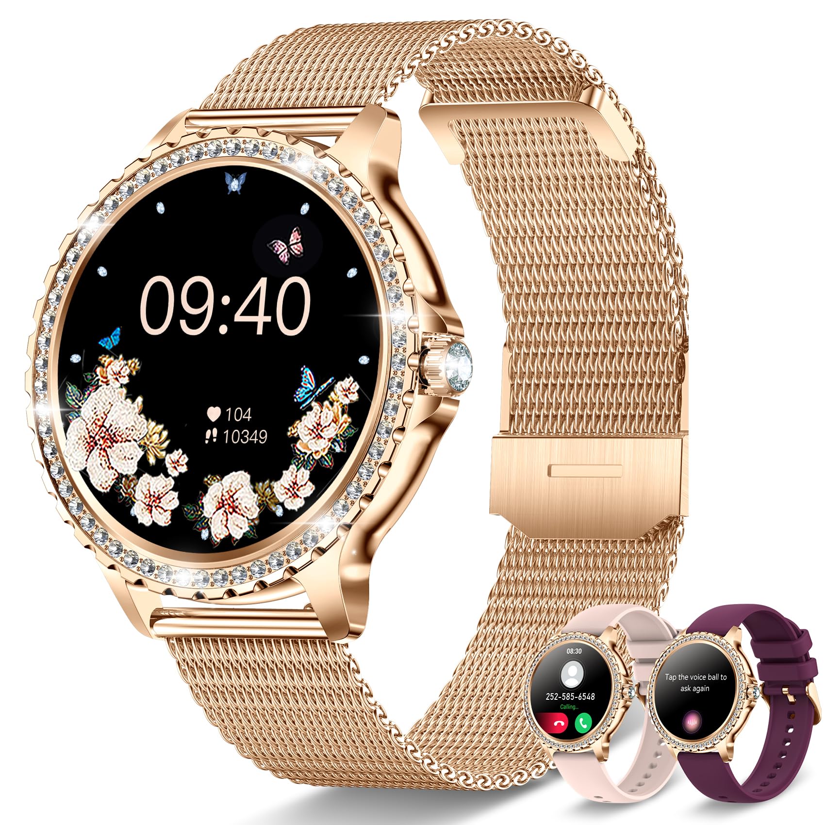 Erkwei Smart Watches For Women(Make/Answer Call) 1.32 '' Hd Women Watch With Heart Rate Sleep Fitness Tracker With Step Calorie 