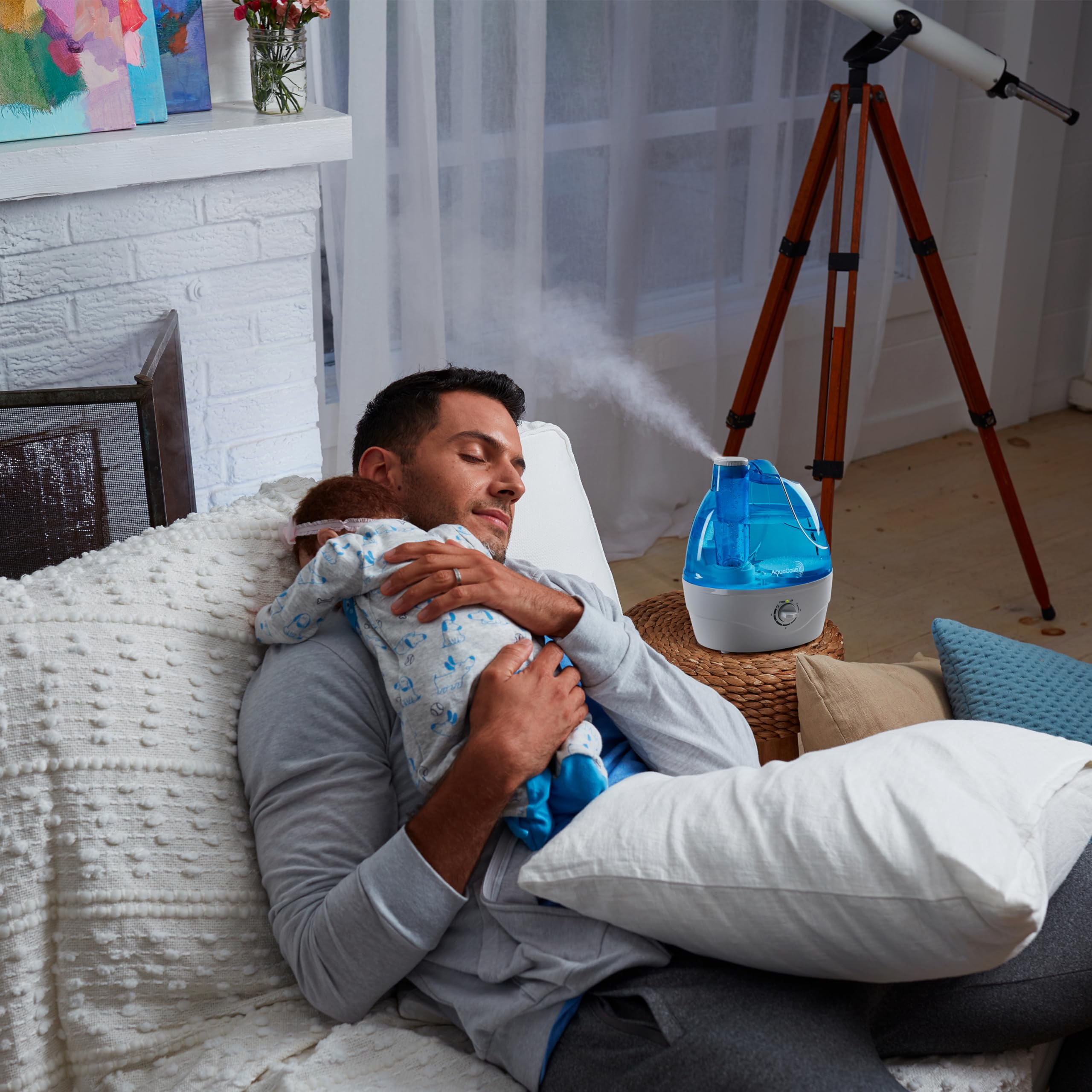 Aquaoasis    Cool Mist Humidifier (2.2L Water Tank) Quiet Ultrasonic Humidifiers For Bedroom & Large Room   Adjustable  360 Rota