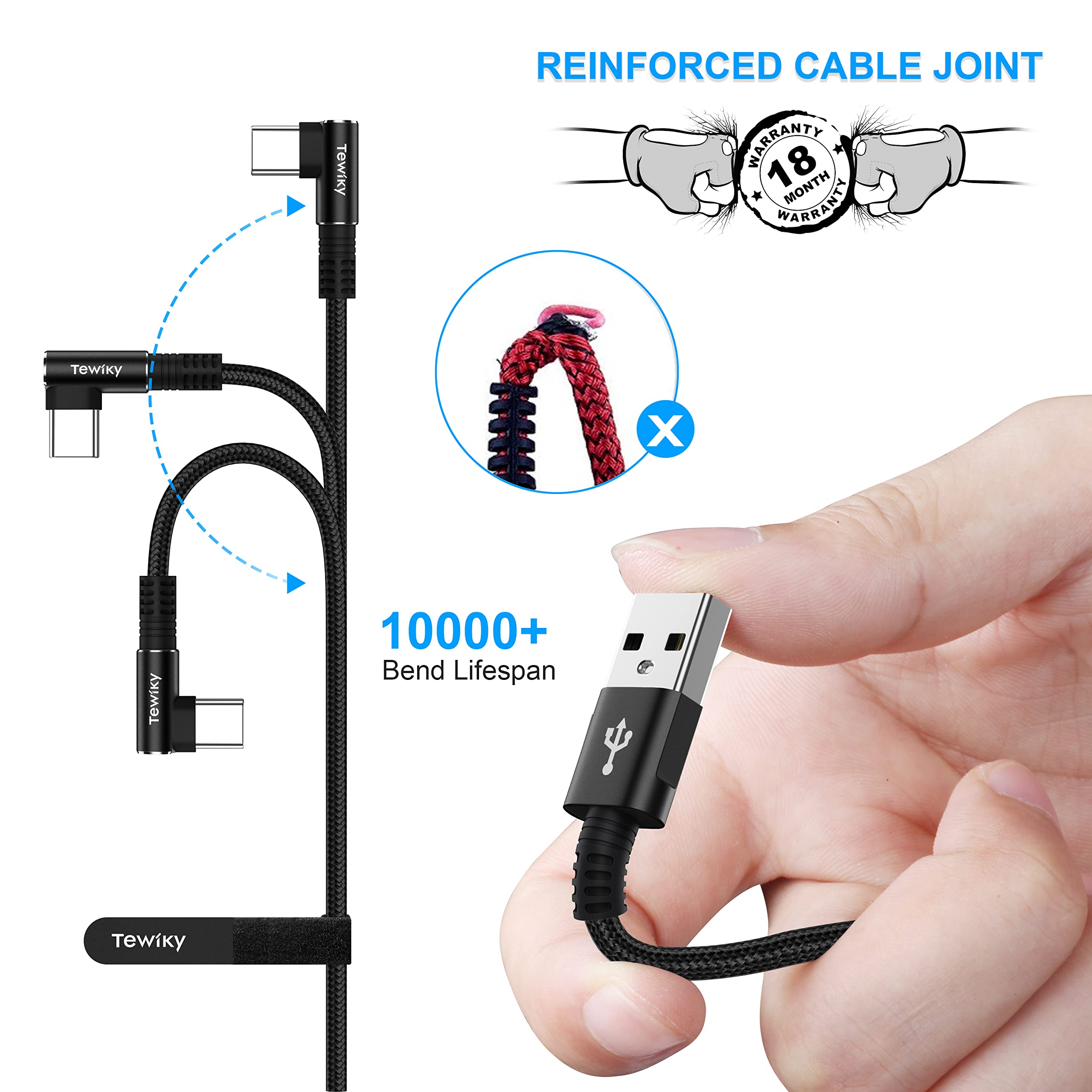 Updated 6Ft Usb C Cables (2 Pack), 3 Amps Quick Charging Type C Cable, Usb A To Usb C Fast Data Sync Transfer, Durable Nylon Braided Cable For Iphone 15, Samsung, Google Pixel, Nexus And More (Black)
