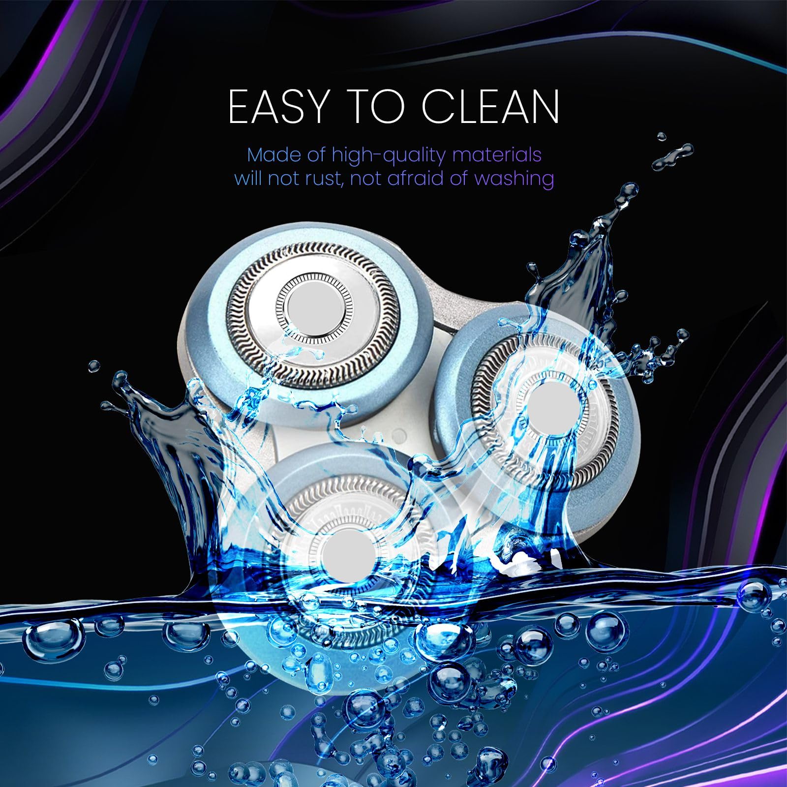 Evergreen Luxe Sh70/71 Replacement Heads Blades Compatible With Philips Norelco Series 7000 Electric Shavers Sh70 Sh71 Double Bl