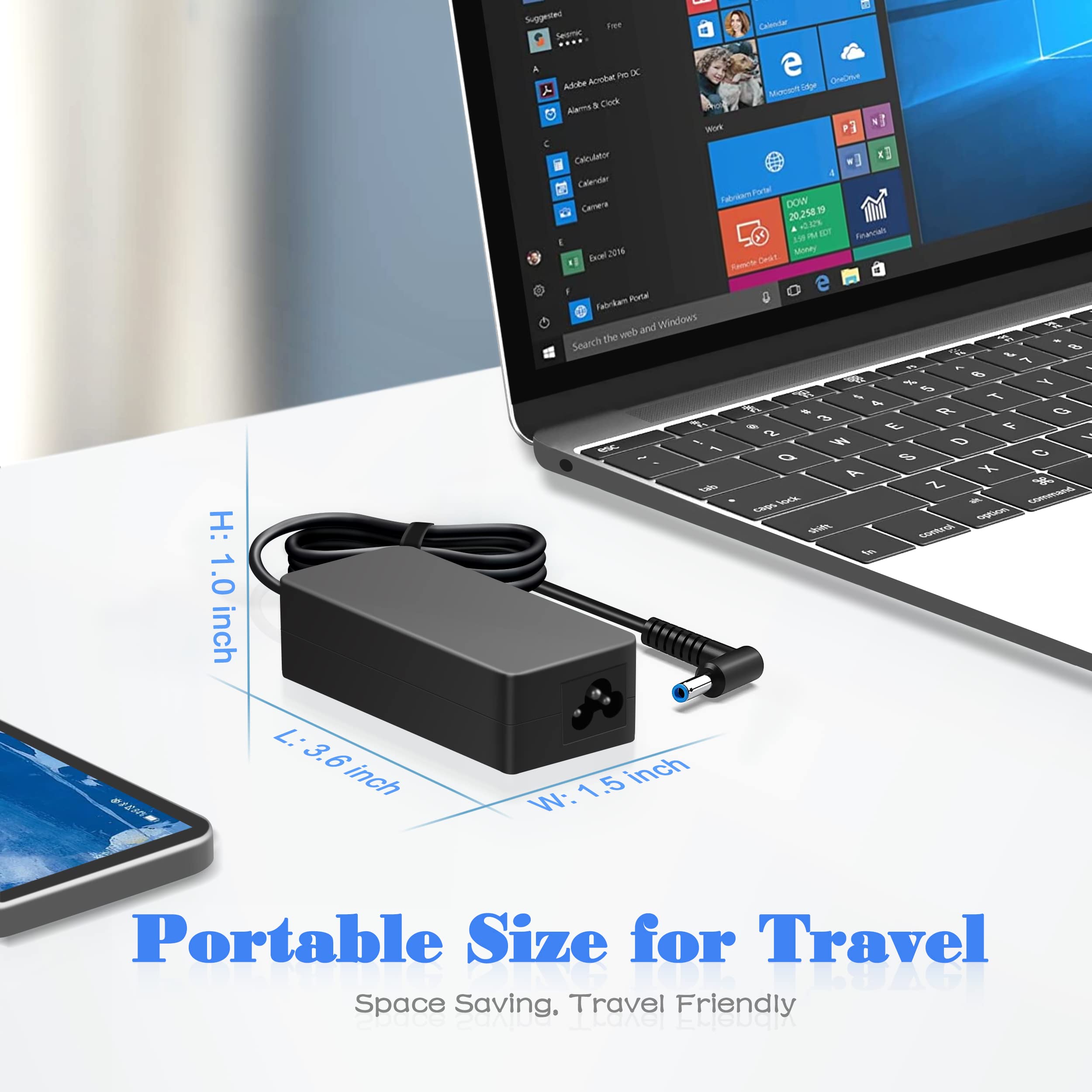 65W 19.5V 3.33A Ac Adapter For Hp Pavilion X360 11 13 15, Zbook 14U G4 G5 15U 15 G3, 15 F111Dx 15 F211Wm 15 F233Wm 15 F278Nr 15