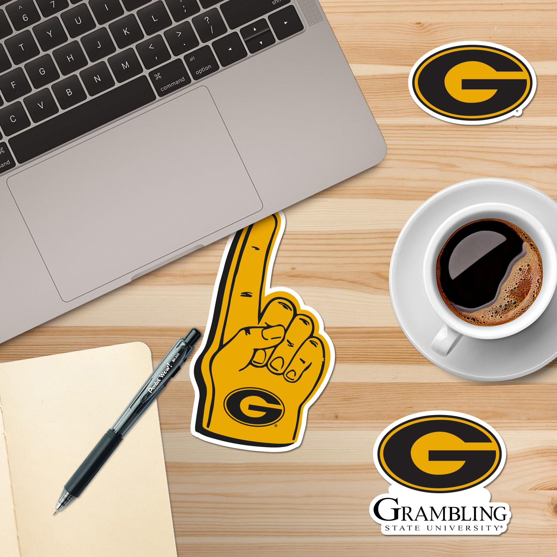 Grambling State University 8Ct Vinyl Large Deluxe Stickers Variety Pack   Laptop, Water Bottle, Scrapbooking, Tablet, Skateboard