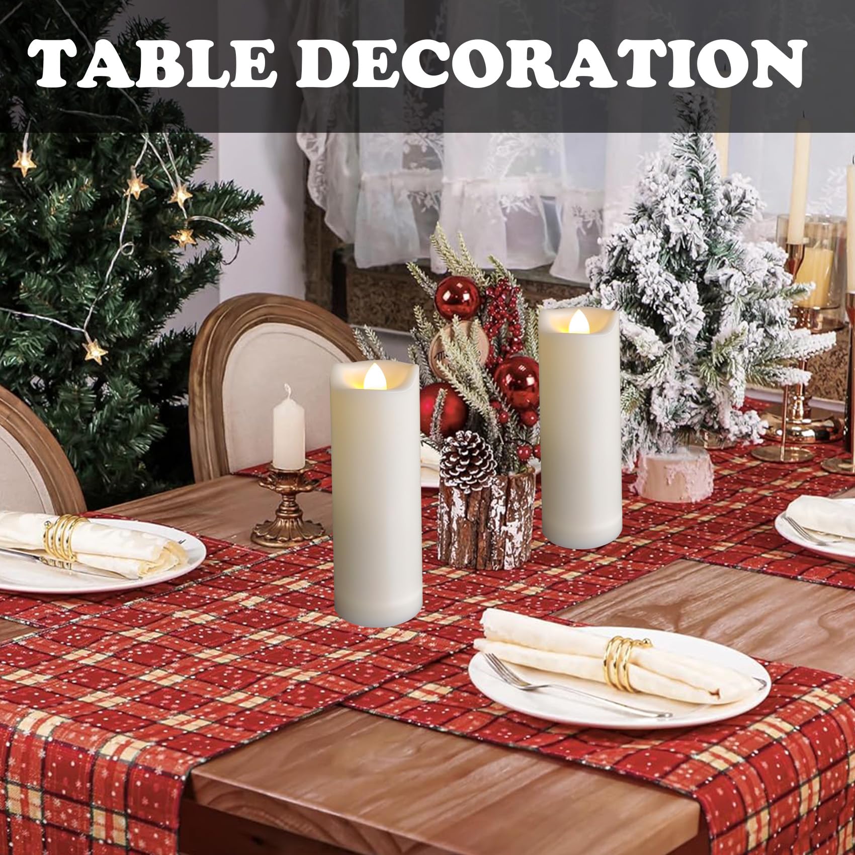 2''X6'' Outdoor Led Battery Operated Candles With Timer/Remote Plastic Flickering Waterproof Flameless Candles Wedding Party Hal