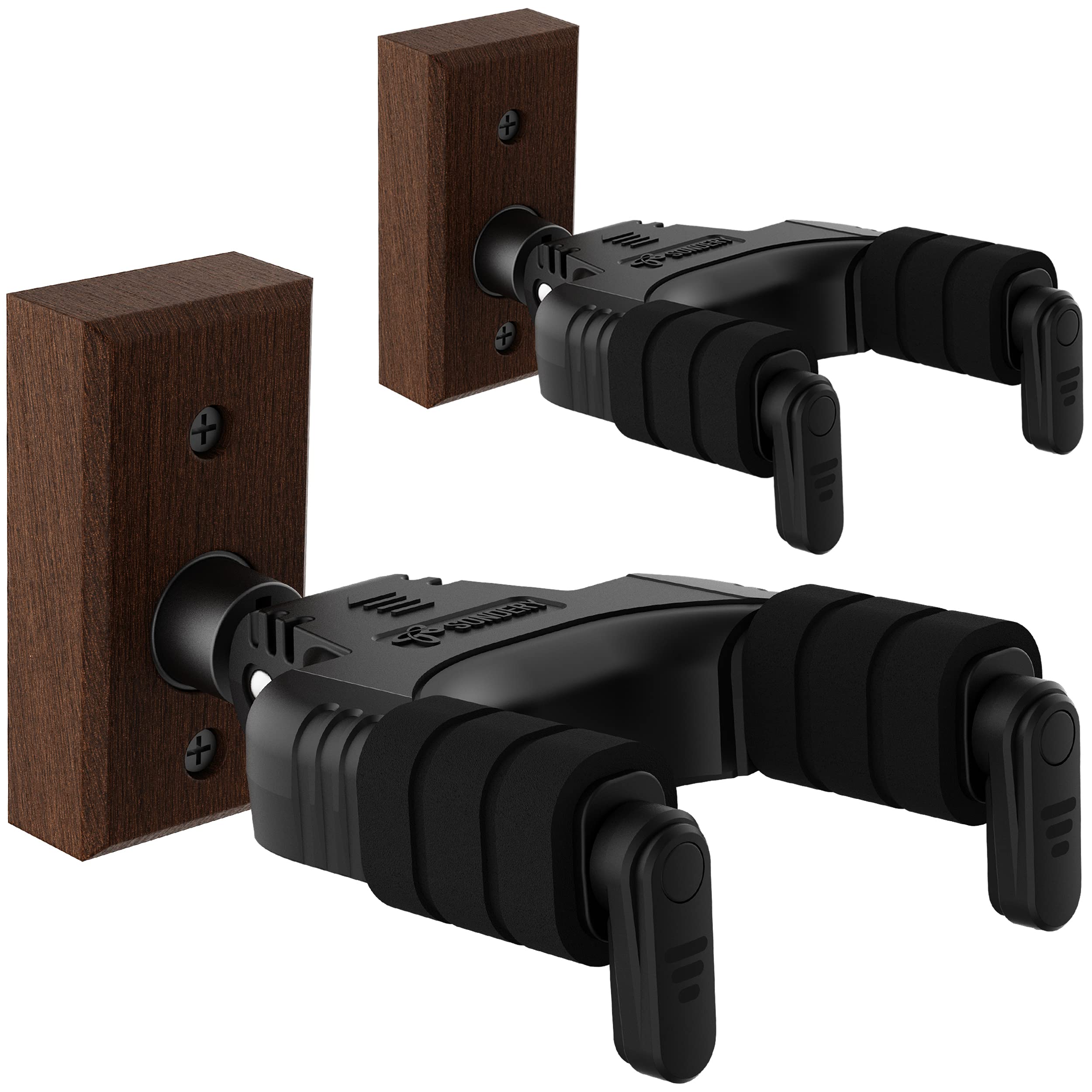 Sondery Guitar Wall Mount Hanger, Auto Lock And Adjustable Hook Holder For Acoustic And Electric Guitar, Ukulele, Bass, Banjo An