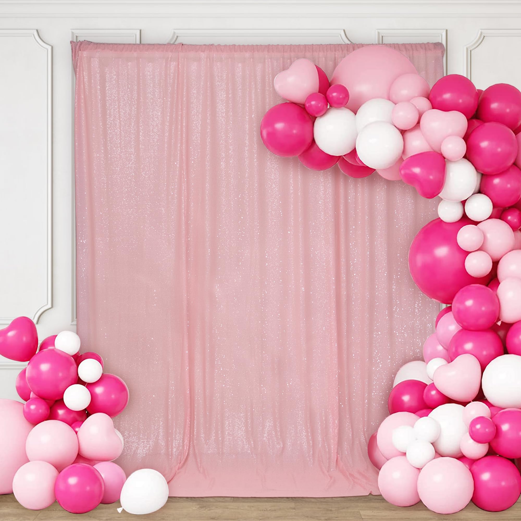 Partydelight Sequin Backdrop Pink 6Ftx7Ft Wedding Curtain Special Events Party