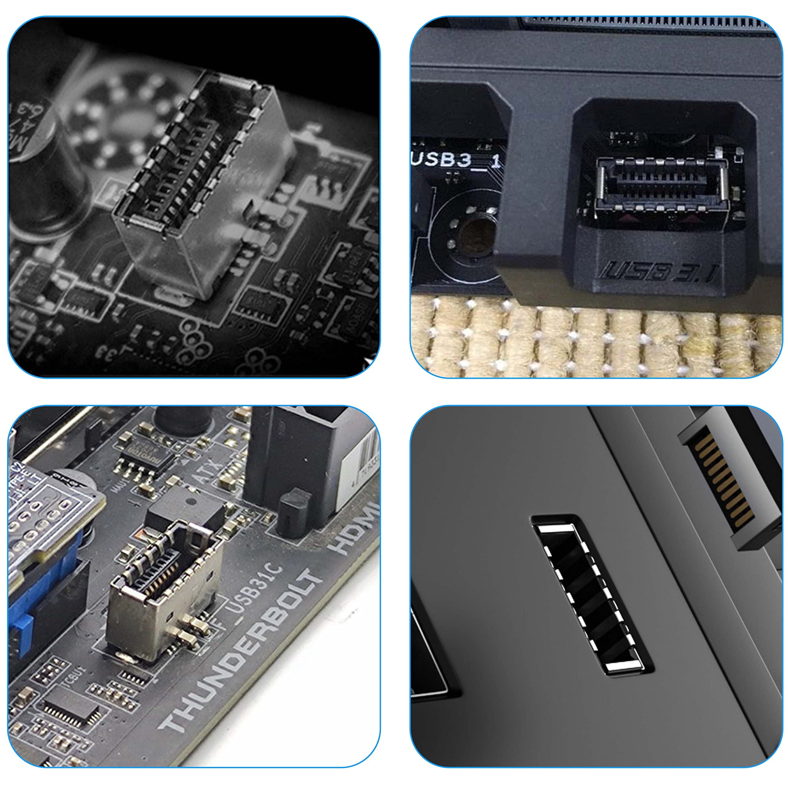 Xmsjsiy Usb 3.1 Type E Male To Usb 19/20 Pin Header Male Adapter Extension Cable For Motherboard For 30Cm
