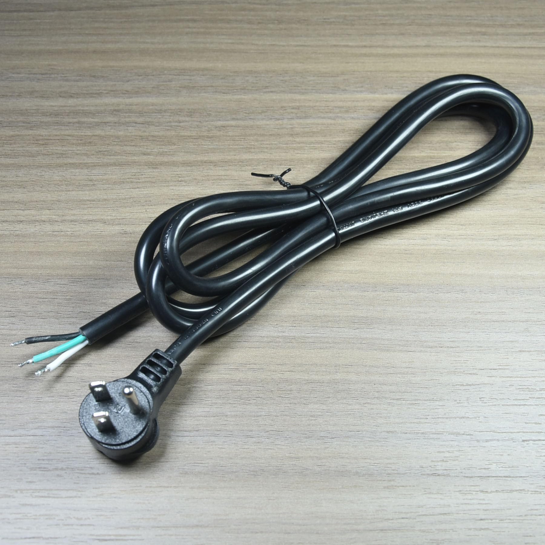 90 Degree Electrical Plug Replacement Power Cord With Open End   6 Ft Black Extension Cable,16/3 Sjtw, For Universal Ac Applianc