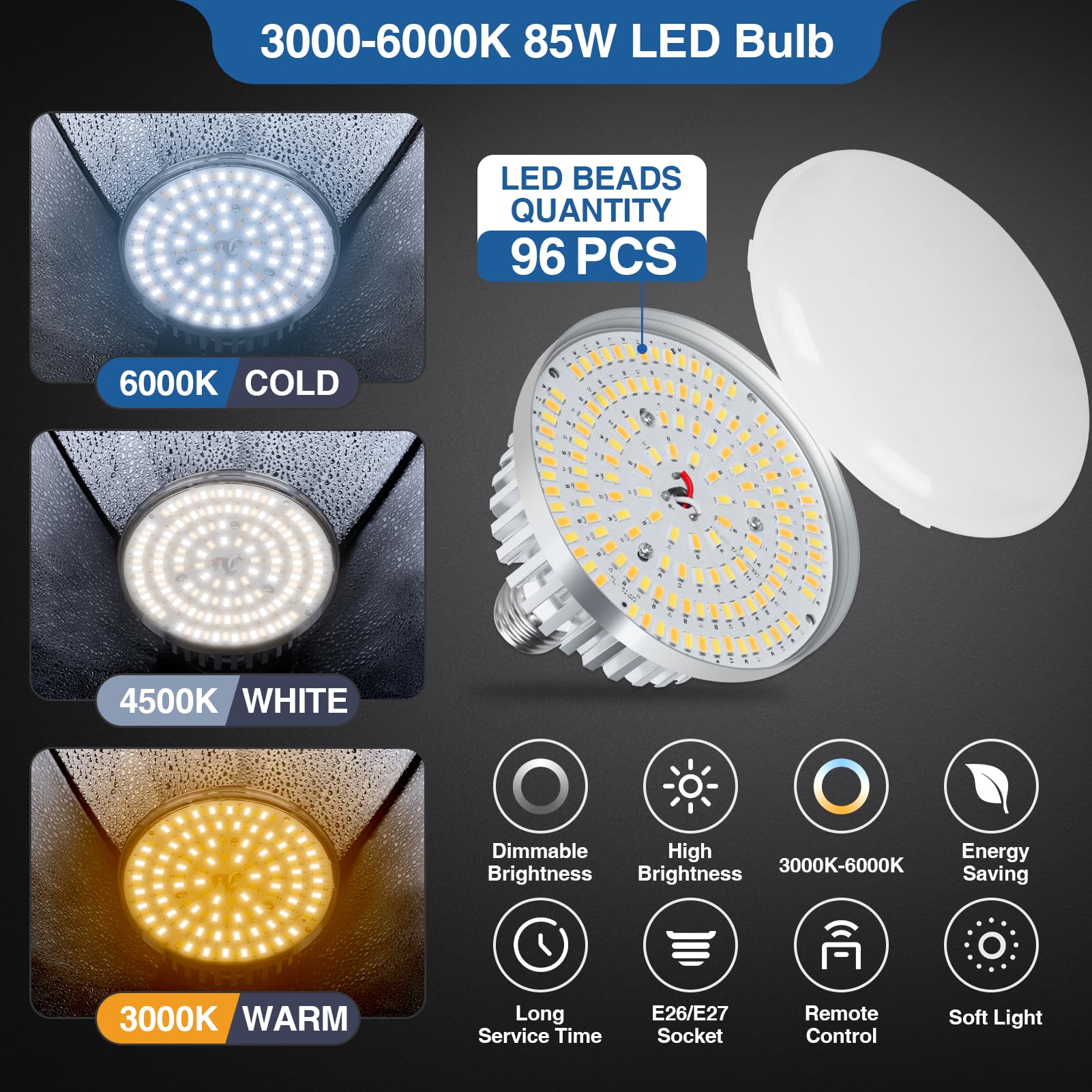 Emart Softbox Lighting Kit, 16''X16'' Soft Box | 3000K 6000K 85W Led Bulbs With Remote | 65'' Tripod, Professional Softbox Photo