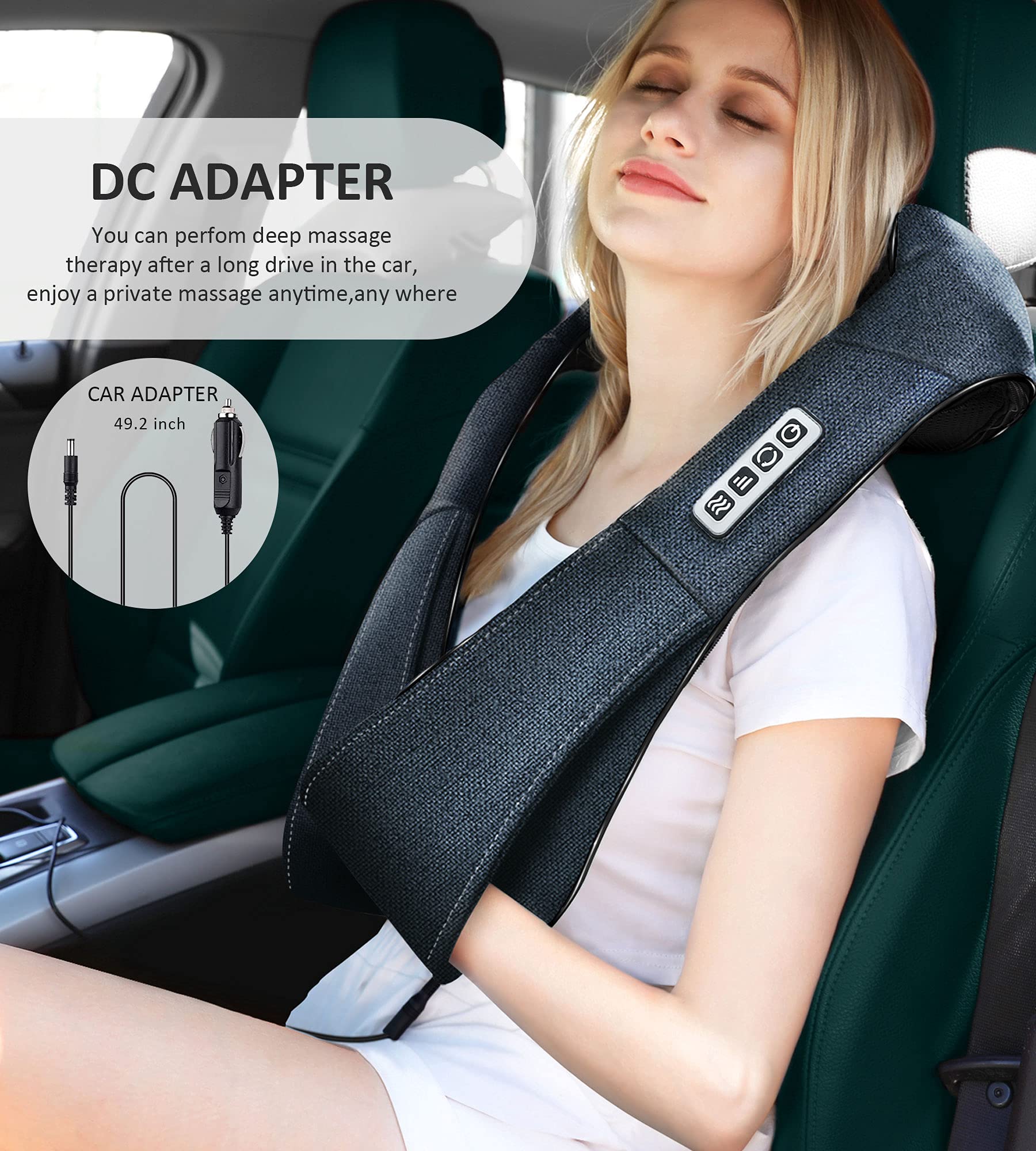 Mocuishle Neck Massager, Shiatsu Back Neck Massager With Heat, Back Massager Deep Tissue Kneading For Back, Neck, Shoulder, Foot