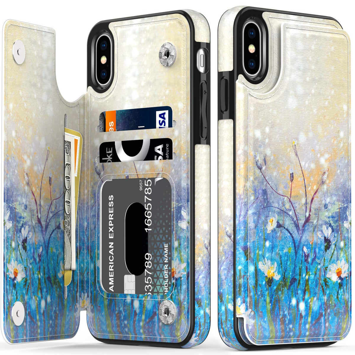 Leto Galaxy S20 Fe Case,Folio Leather Wallet Case Cover With Fashion Flower Designs For Girls Women,Card Slots,Protective Phone 