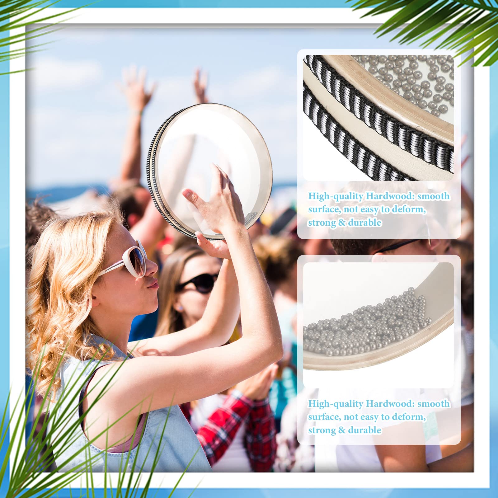 Boao Sea Drum 12 Inches Wave Bead Hand Natural Color Sound Wave With Hardwood Shell Sea Drum Musical Instrument Percussion For H