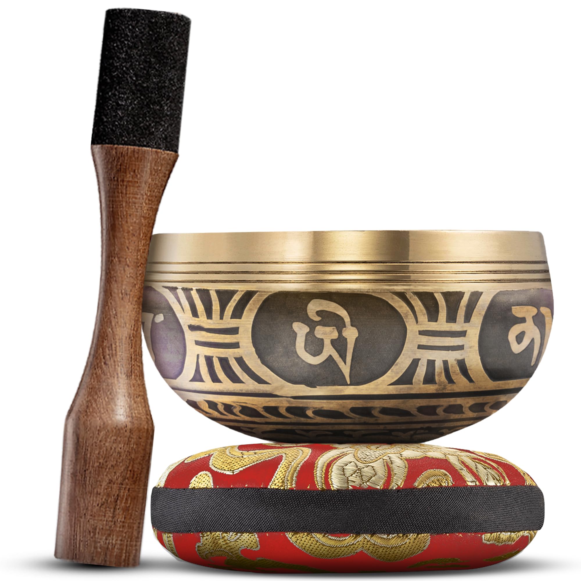 Tibetan Singing Bowl Set   Authentic Hand Tuned Sound Bowl For Meditation   Complete Meditation Bowl Kit With Cushion, Mallet &