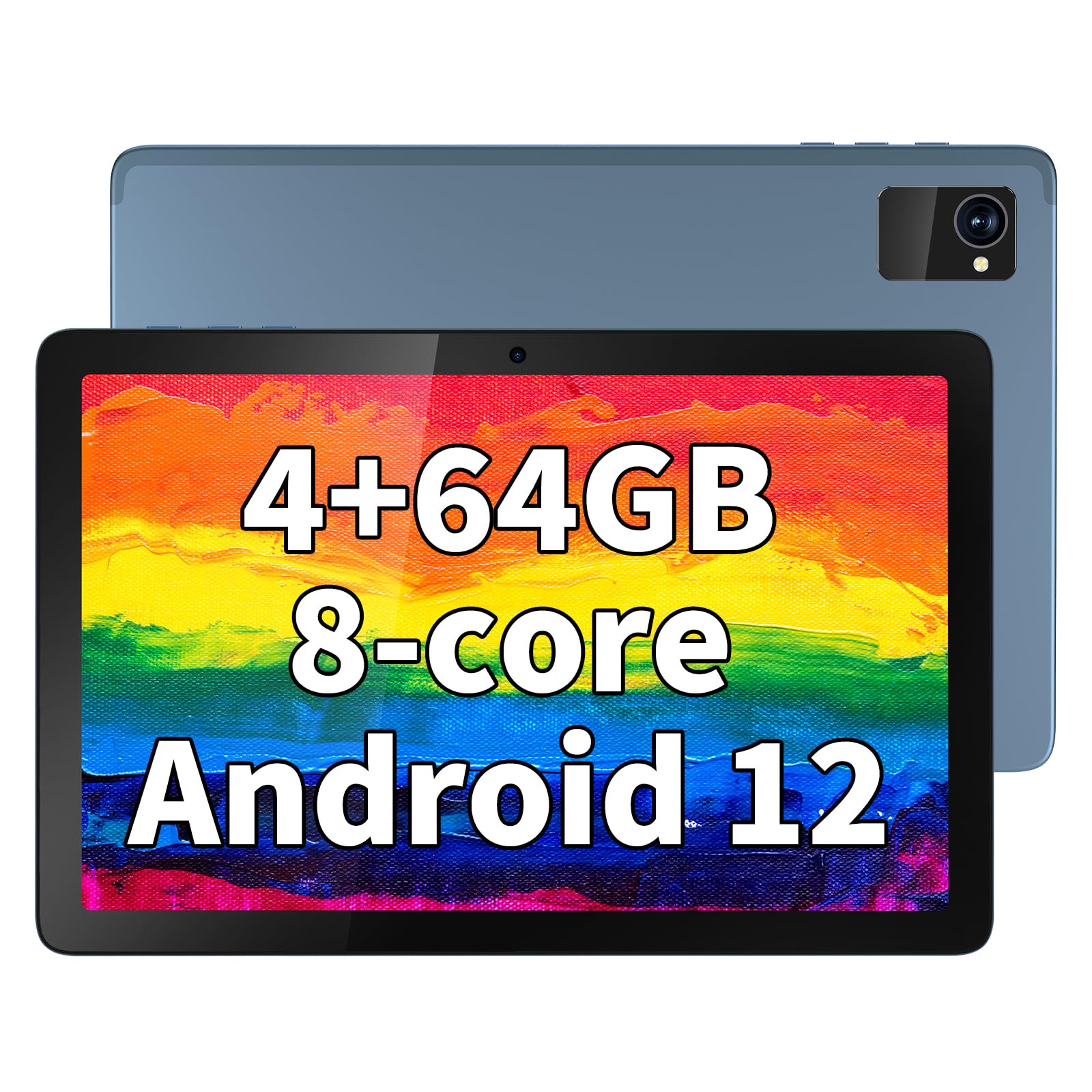 Tibuta Android Tablet 10 Inch, Octa Core Android 12 Tablet With 7000Mah Battery (Max 14 Hour), 4Gb+64Gb Rom Gaming Tablets, 10.1