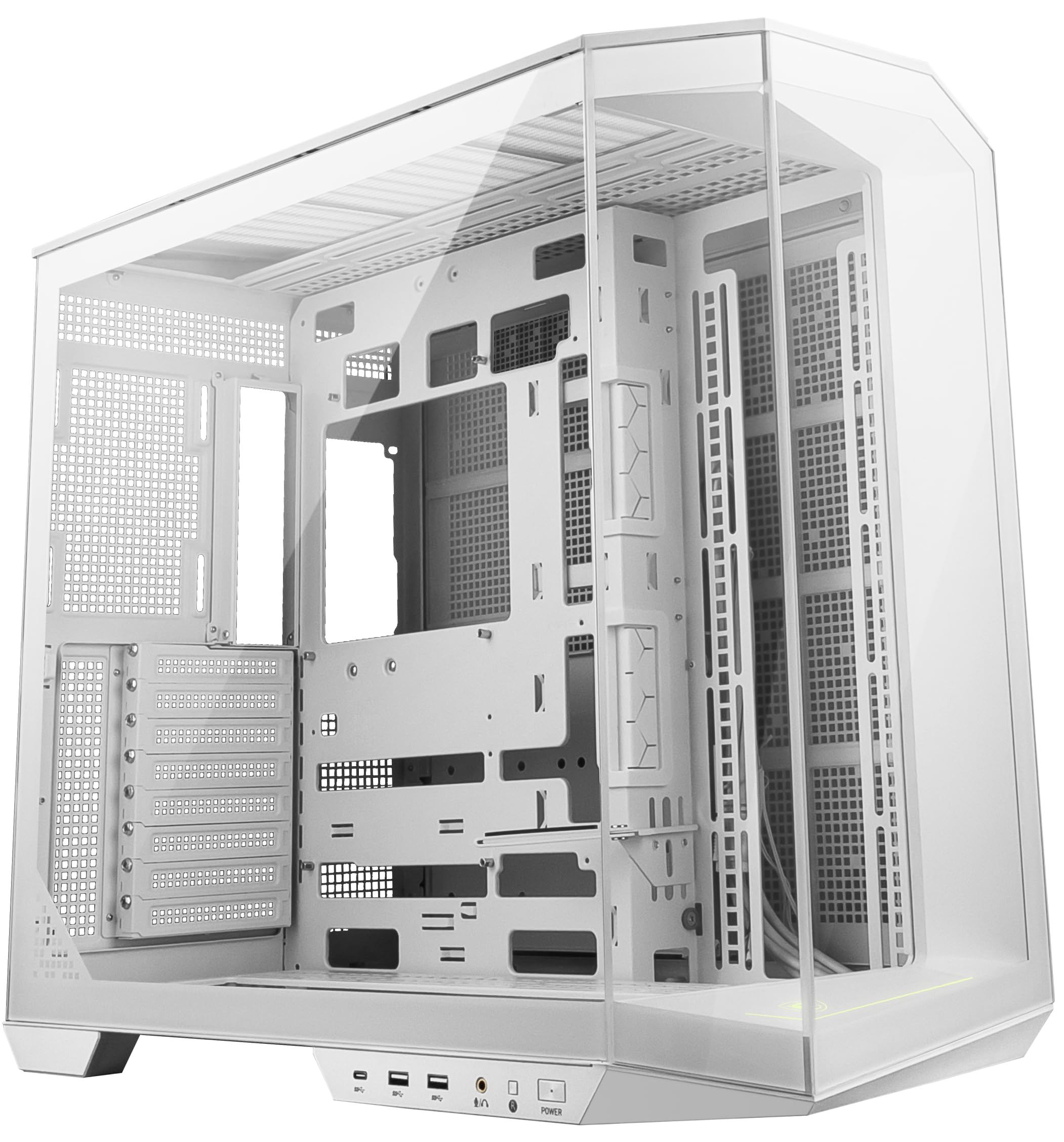 Msi Mag Pano 100L Pz White   Premium Mid Tower Gaming Pc Case   Tempered Glass Side Panel   Liquid Cooling Support Up To 360Mm R