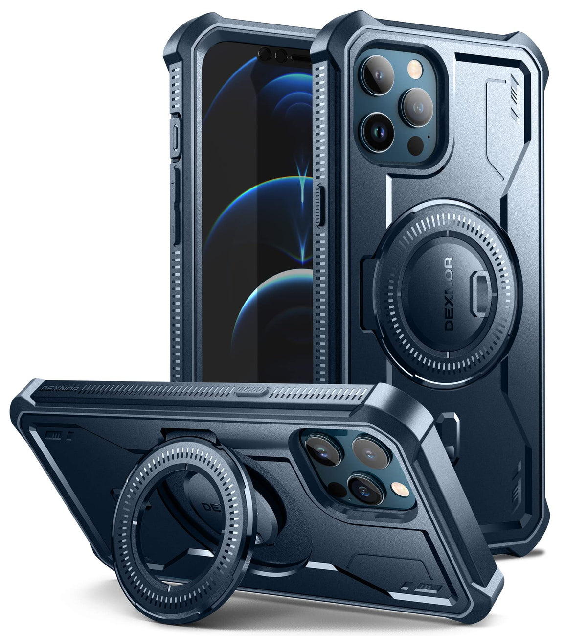 Dexnor Magnetic Case For Iphone 12 Pro Max, Compatible With Magsafe, Full Body Shockproof Rugged Bumper Case Protective Cover Wi