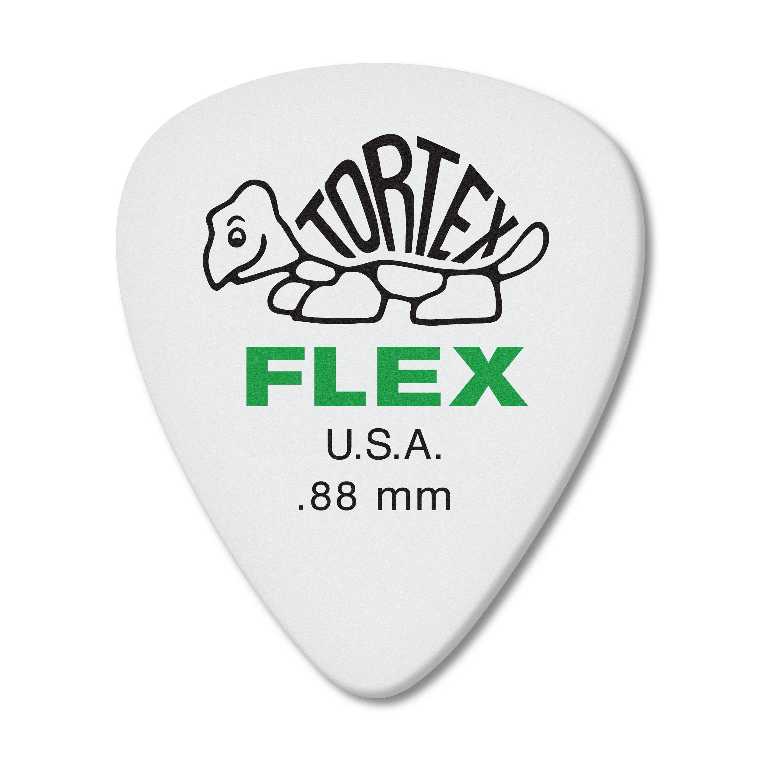Dunlop Tortex Flex Standard .88Mm Green Guitar Pick, 12 Pack