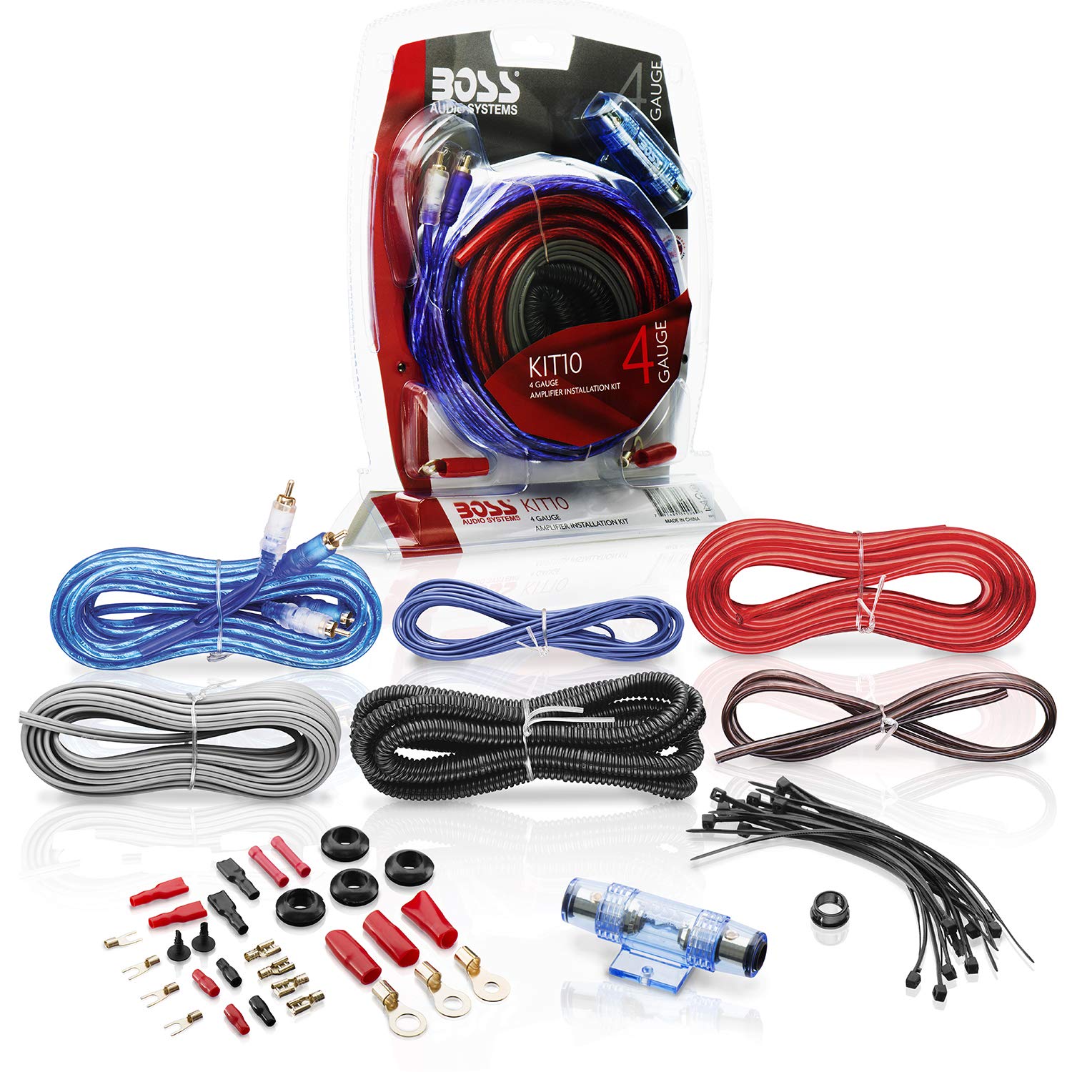 Boss Audio Systems Kit10 4 Gauge Amplifier Installation Wiring Kit   A Car Helps You Make Connections And Brings Power To Your R