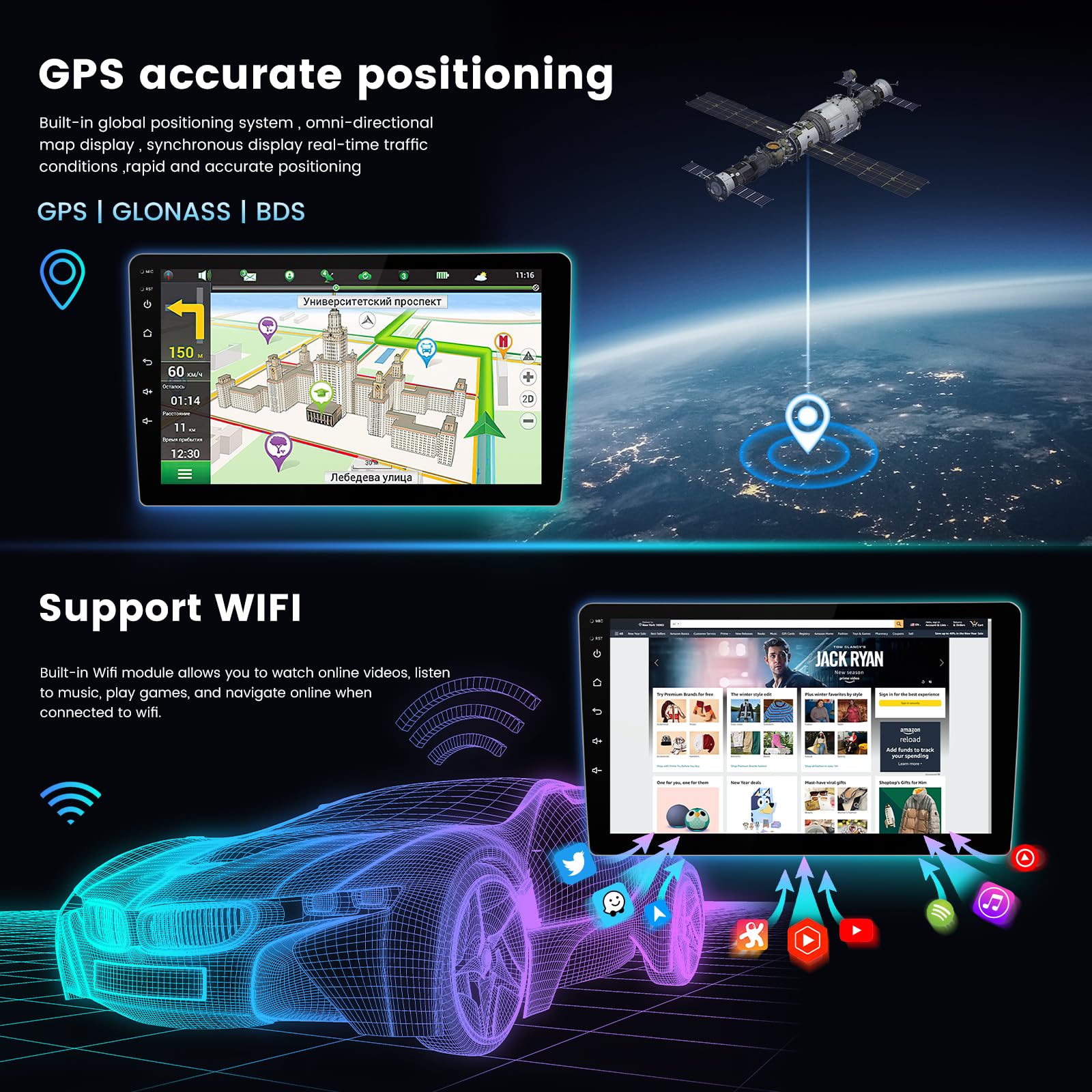 Rongji Andorid 13 8 Core 4+64Gb Car Radio Stereo For Dodge Ram 1500 2500 3500 2013 2019 Automatic Ac Head Unit Upgrade Replaceme