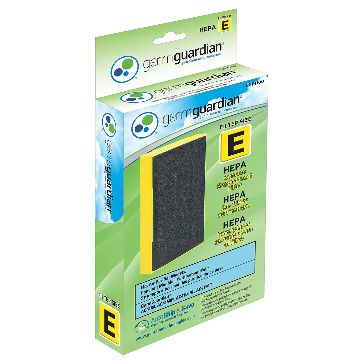 Germ Guardian Filter E Hepa Pure Genuine Air Purifier Replacement Filter, Removes 99.97% Of Pollutants, For Ac4100, Ac4100Ca Ac4