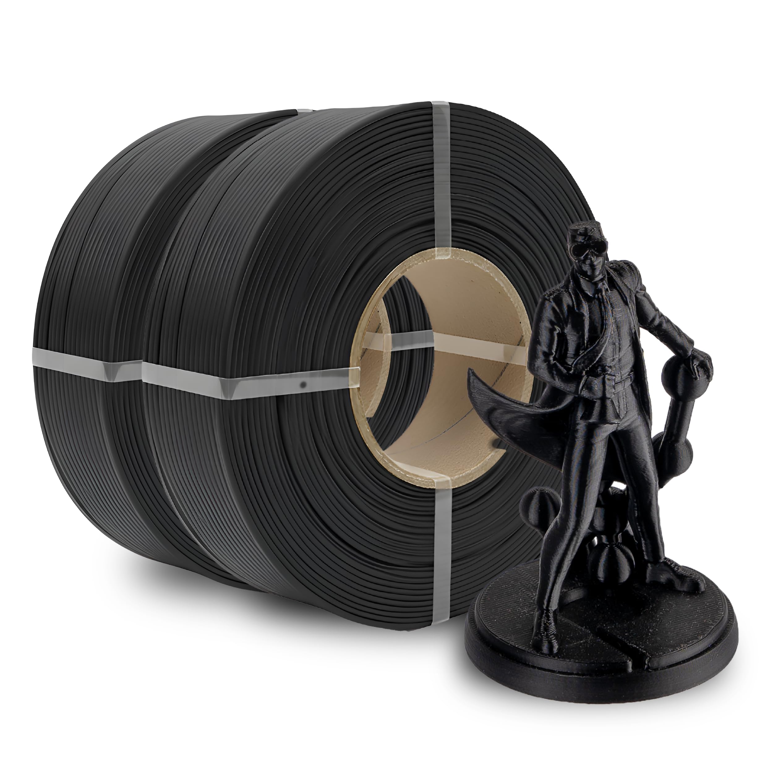 Polymaker Panchroma Refill Spool Black PLA Filament 2KG Bundle, 2x1kg 3D Printing Filament Refill, Compatible with All Reusable 