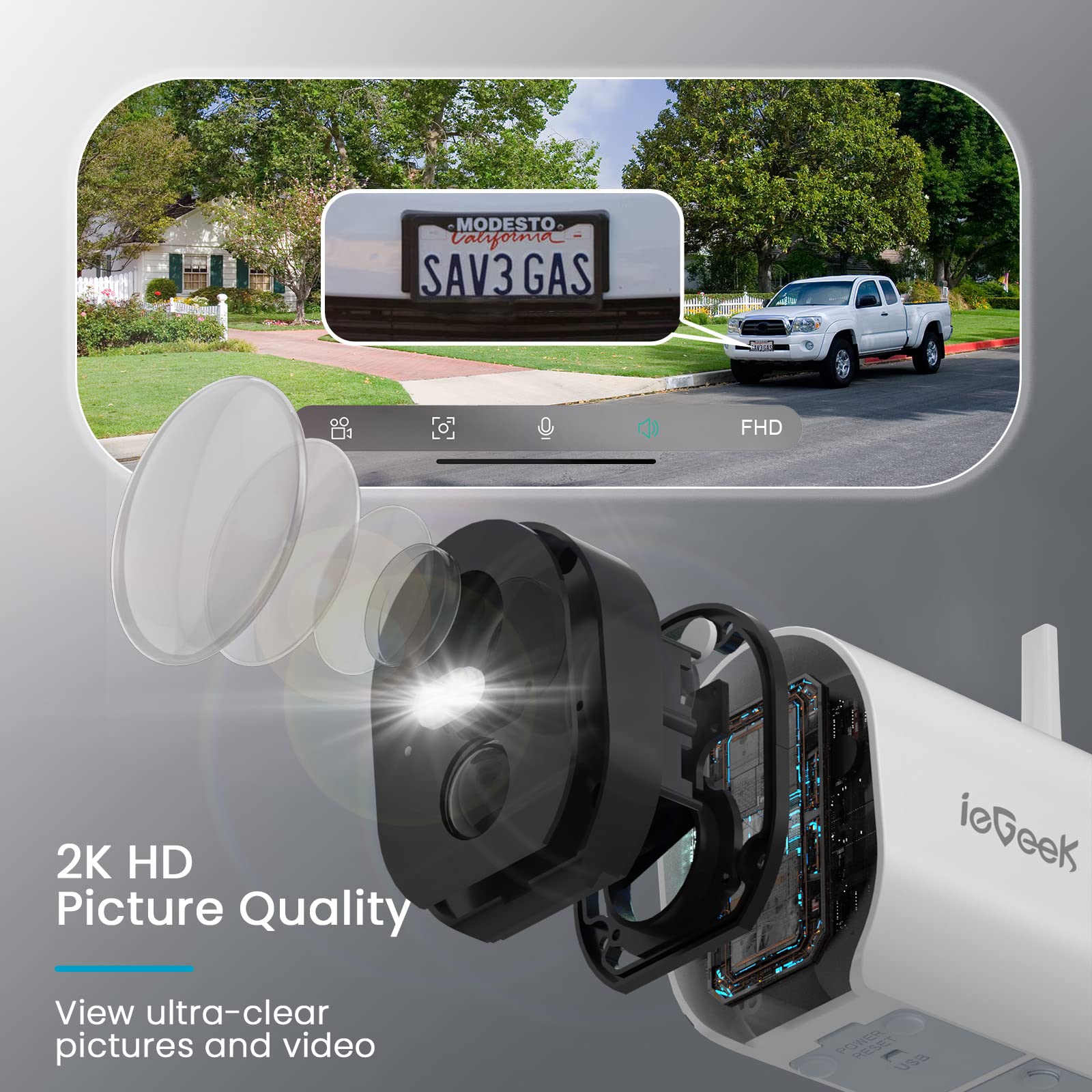 2K Solar Camera Security Outdoor With Spotlight & Siren, Ai Detection Wireless Cameras For Home Security, 3Mp Color Night Vision/2 Way Talk/Compatible With Alexa