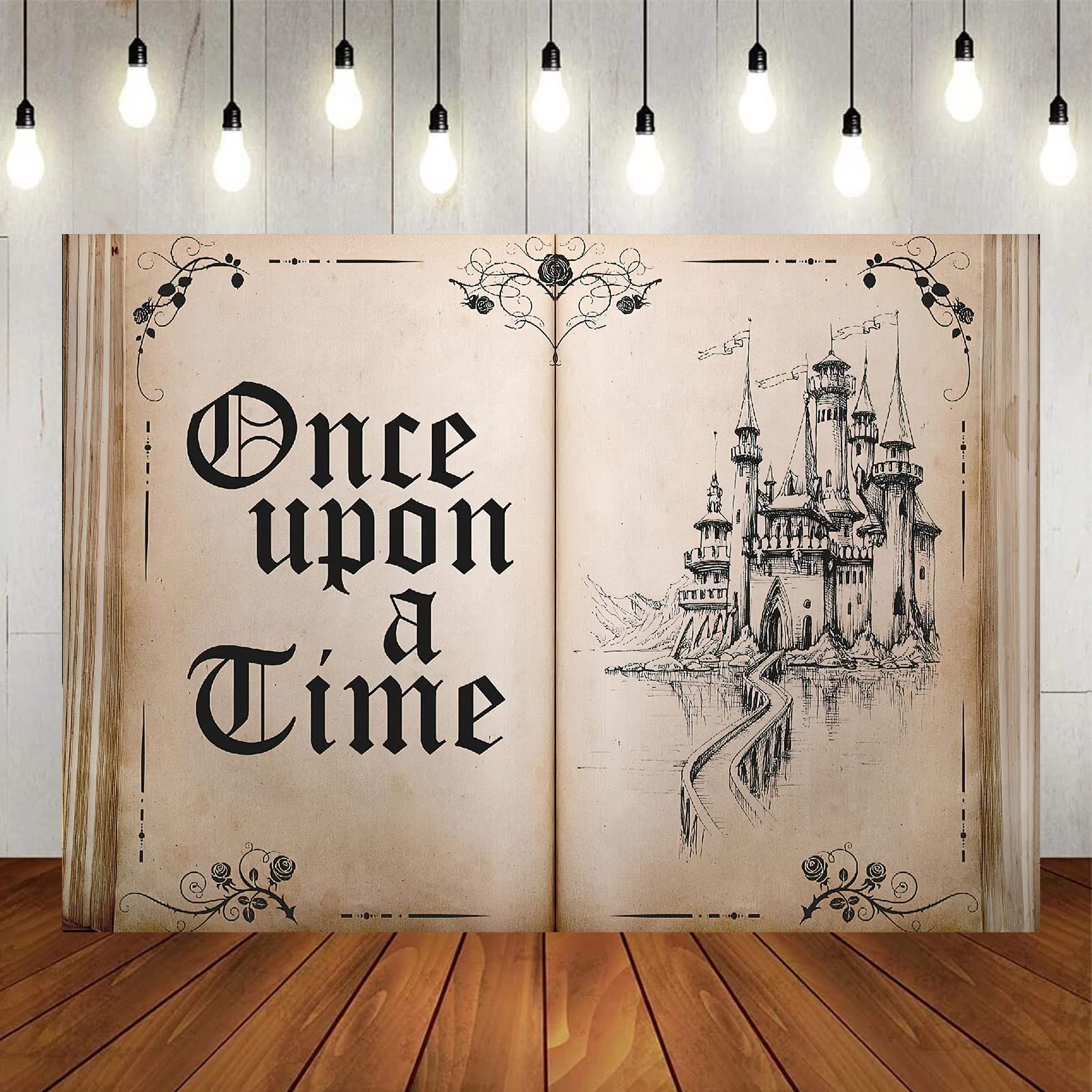 Fairy Tale Books Backdrop Once Upon A Time Backdrops Ancient Castle Princess Romantic Wedding Birthday Party Decorations Magic B