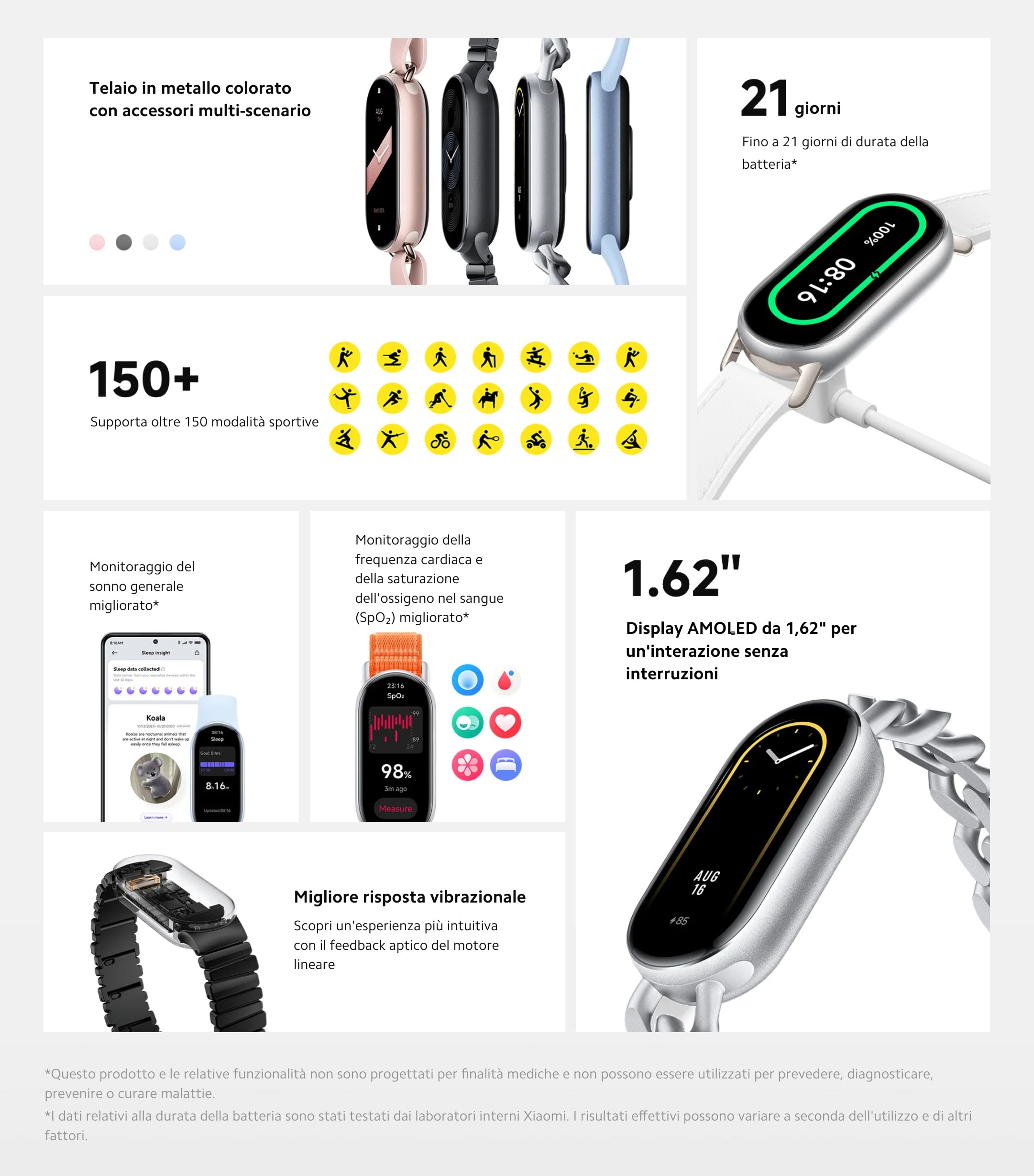 Xiaomi Smart Band 9 Global Version (2024) 1.62'' Amoled Display | 233 Mah Battery | Up To 21 Days Of Battery Life | Over 150 Wor