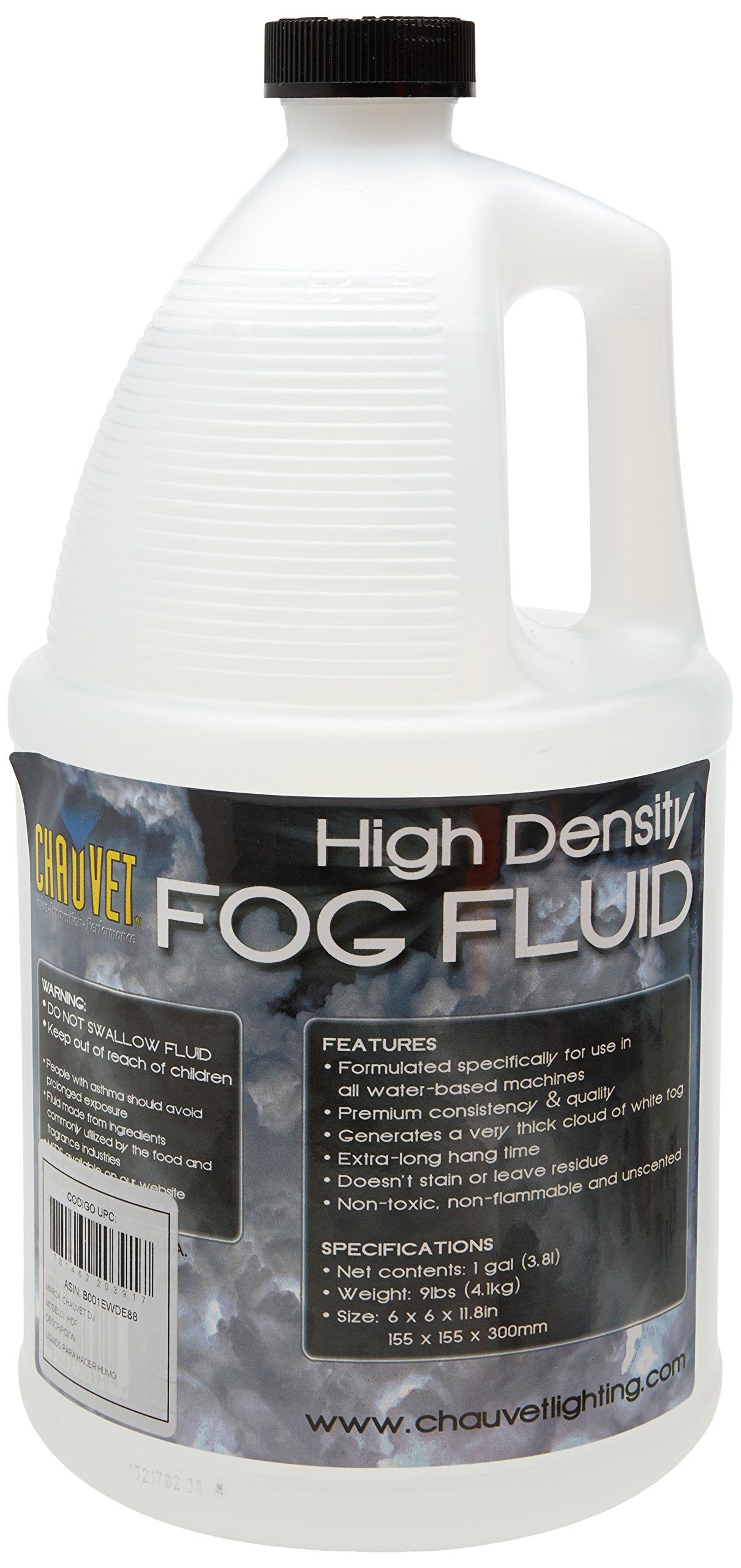 Chauvet Dj High Density Fog Machine Fluid   One Gallon | Fog Machines (Packaging May Vary)