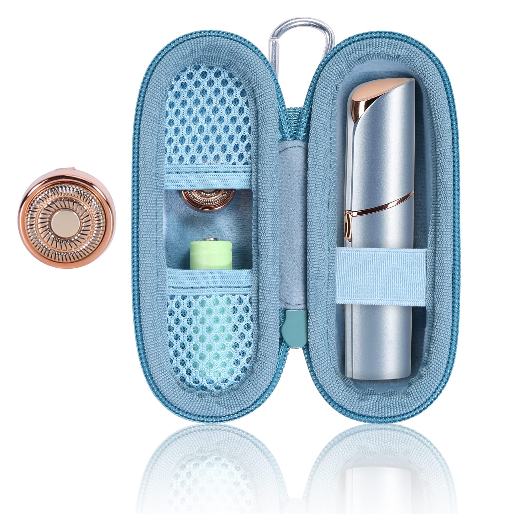 Co2Crea Hard Case And Replacement Head Compatible With Finishing Touch Flawless Facial Hair Remover Electric Face Razor Women (P