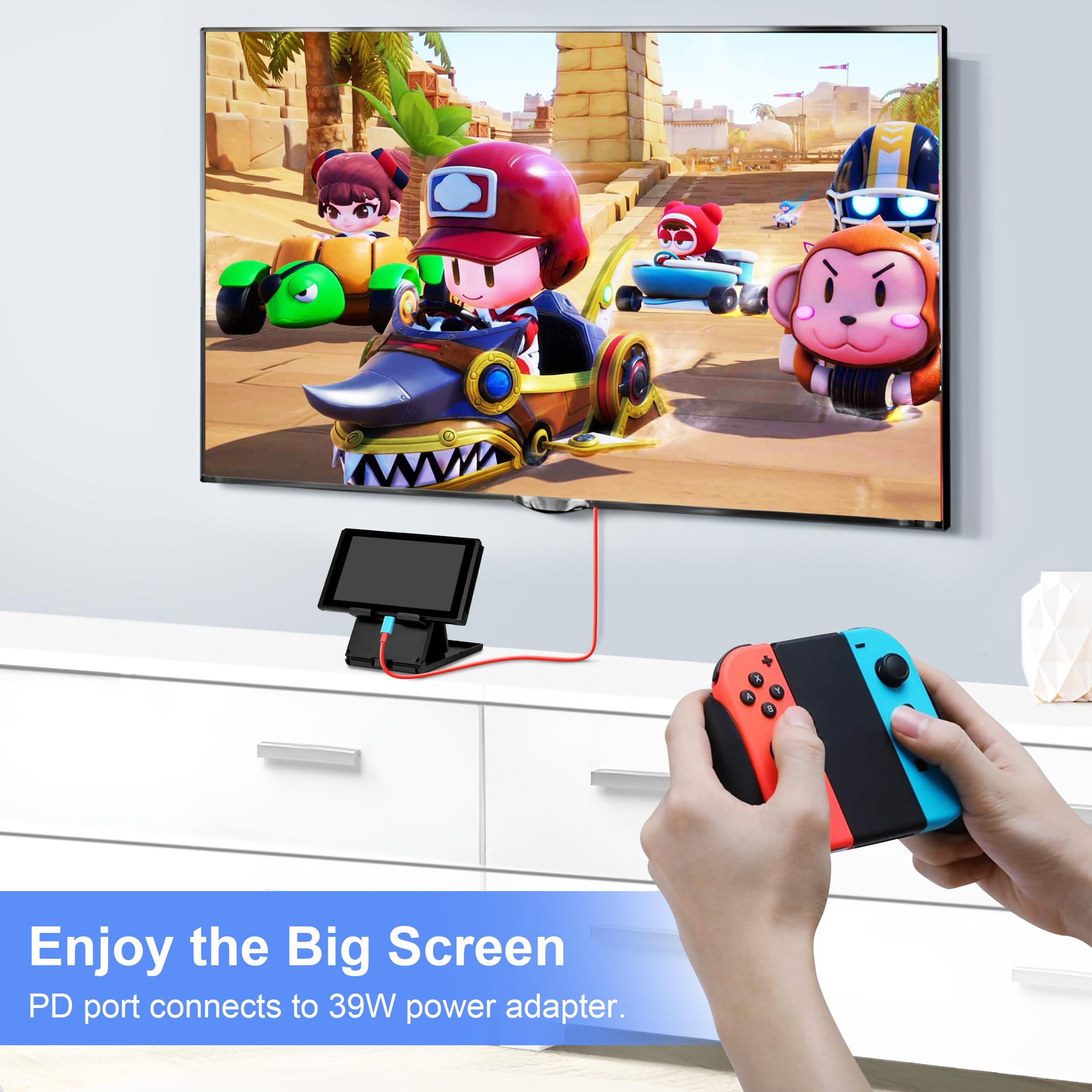 Dnkeaur Switch Dock - USB C to HDMI Adapter for Nintendo Switch & OLED - Blue, Model 3e1e58f3-0304-4732-b252-47dfe5