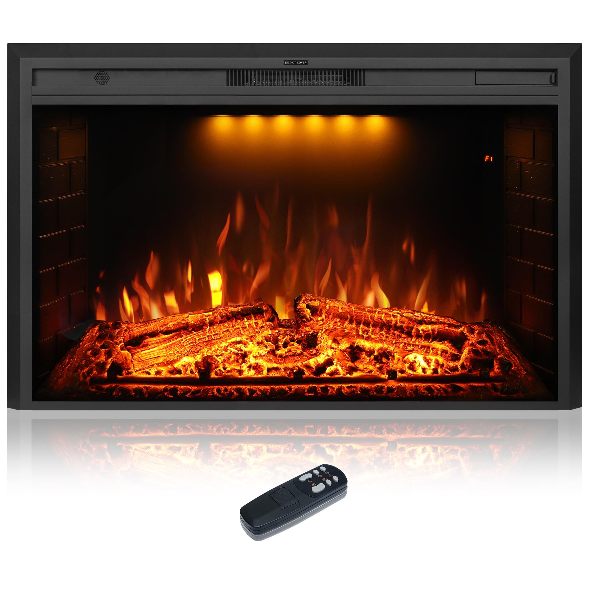 Dreamflame 50 inch Electric Fireplace, Wall Fireplace Electric with Remote Control, Realistic Log and Crackling Sound, Overheati