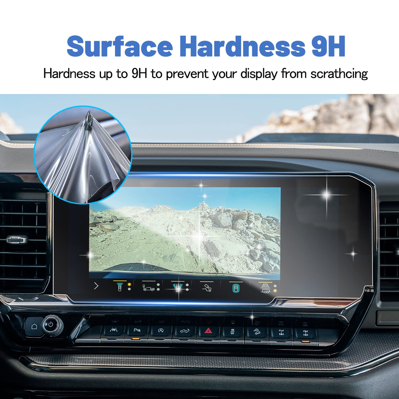 Shaohao 2023 2024 2025 Chevy Silverado 1500 Screen Protector 13.4 Inch For 2022 2025 Chevy Sliverado 1500 Sierra 1500 2500Hd 350