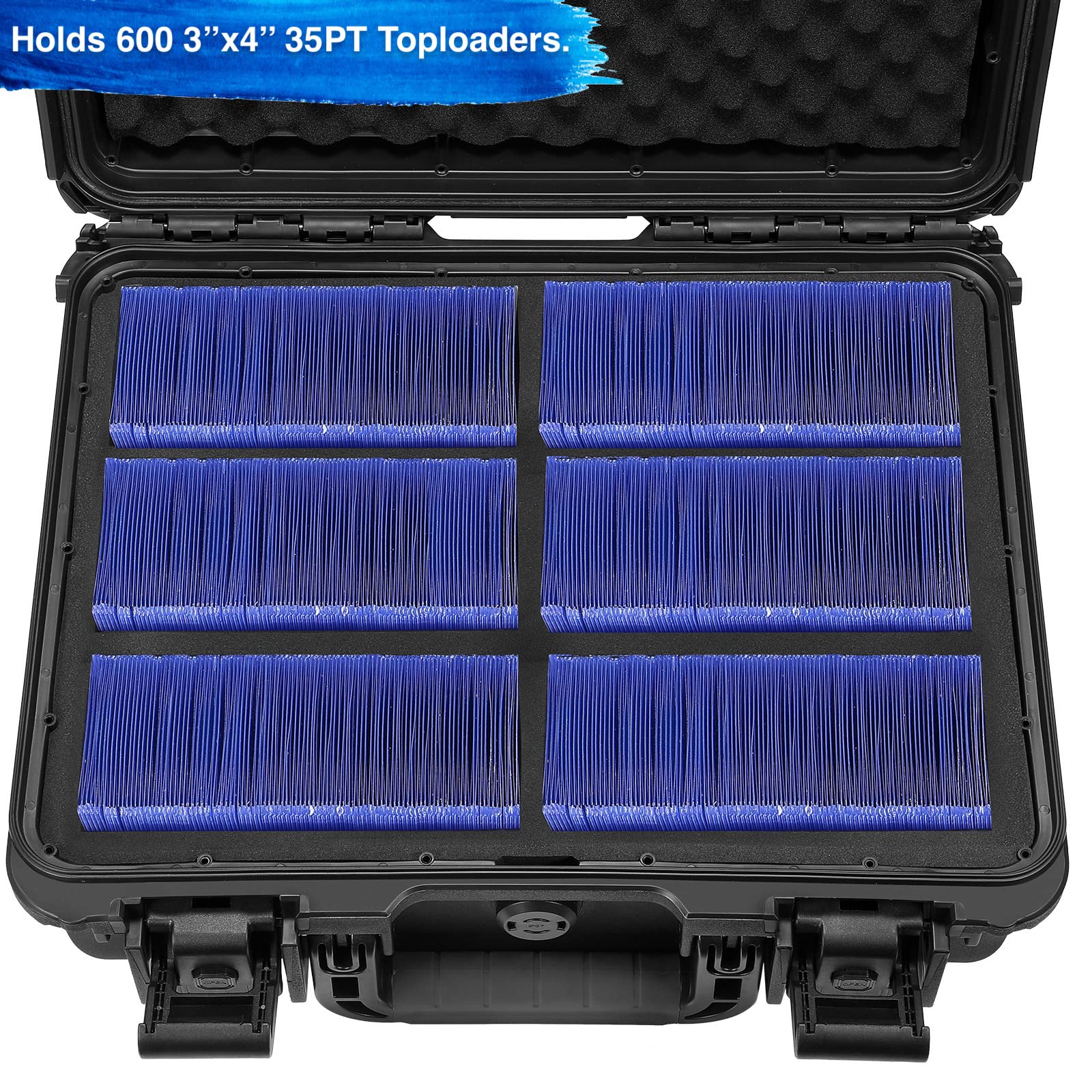 Wpgear Waterproof Toploader Storage Box For 3'' X 4'' Rigid Card Holder, Trading Card Case Holds 600 35Pt Toploaders, Fit Sport