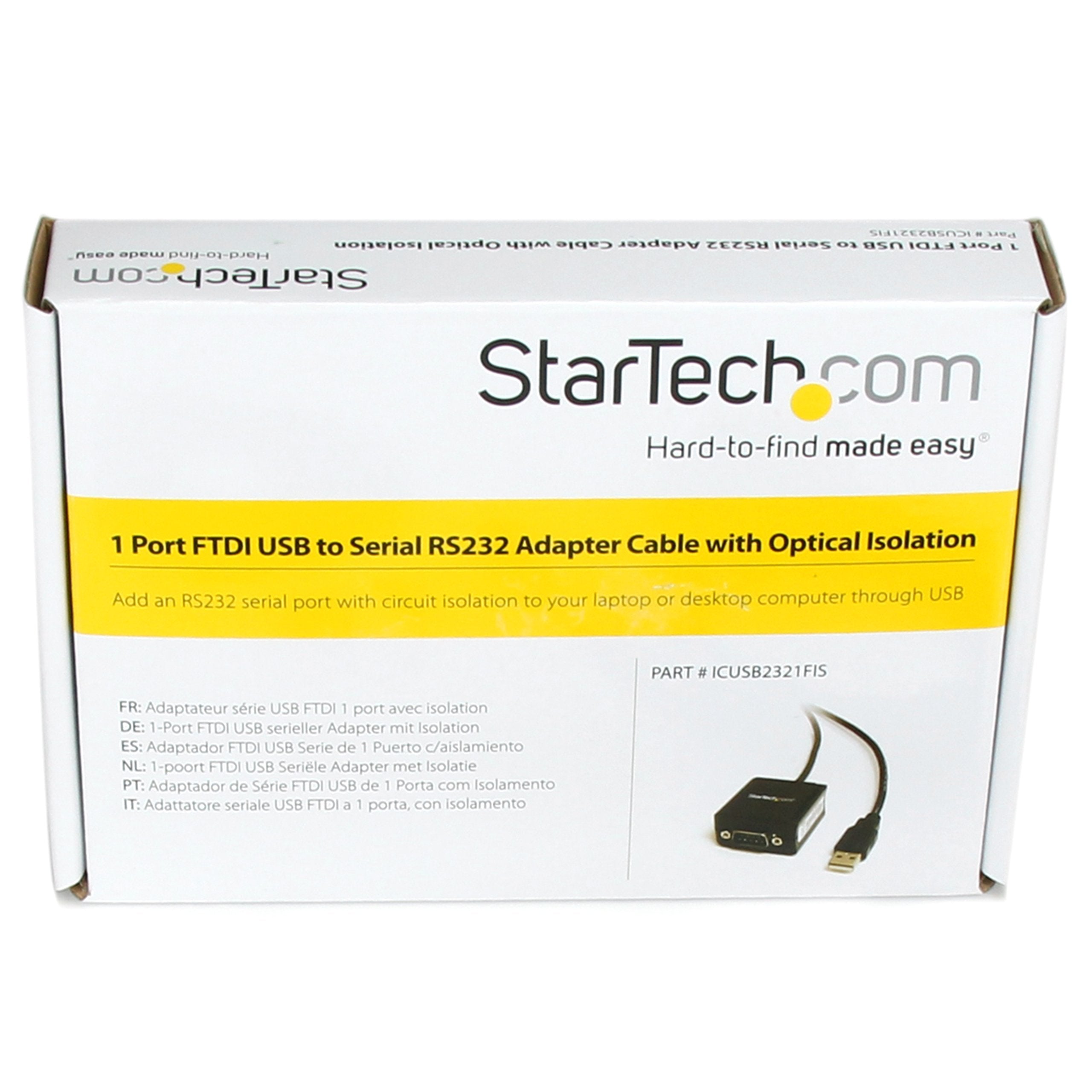 Startech.Com Usb To Serial Adapter   Optical Isolation   Usb Powered   Ftdi Usb To Serial Adapter   Usb To Rs232 Adapter Cable (