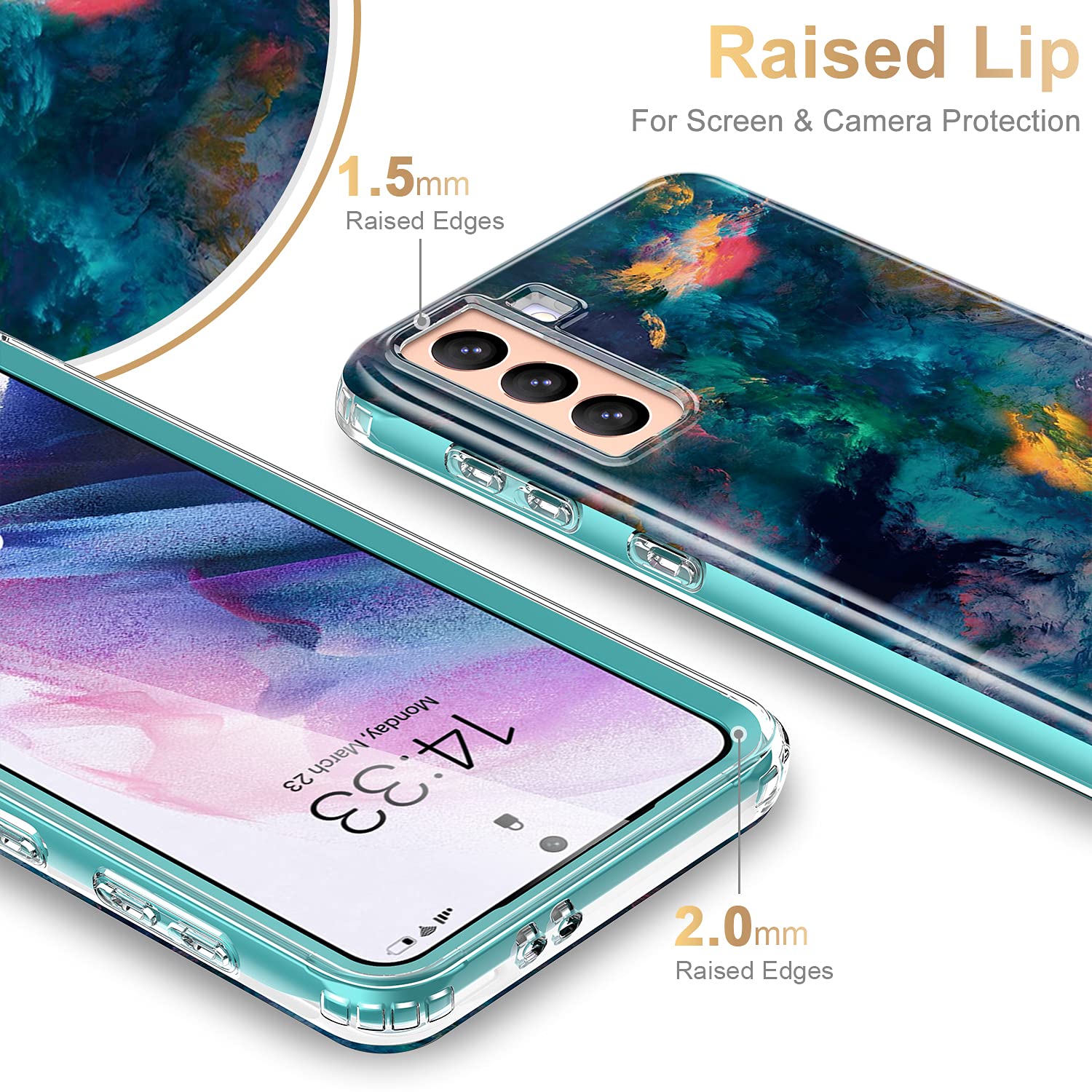 Esdot For Samsung Galaxy S21 Plus Case,Military Grade Passing 21Ft Drop Test,Rugged Cover With Fashionable Designs For Women Gir