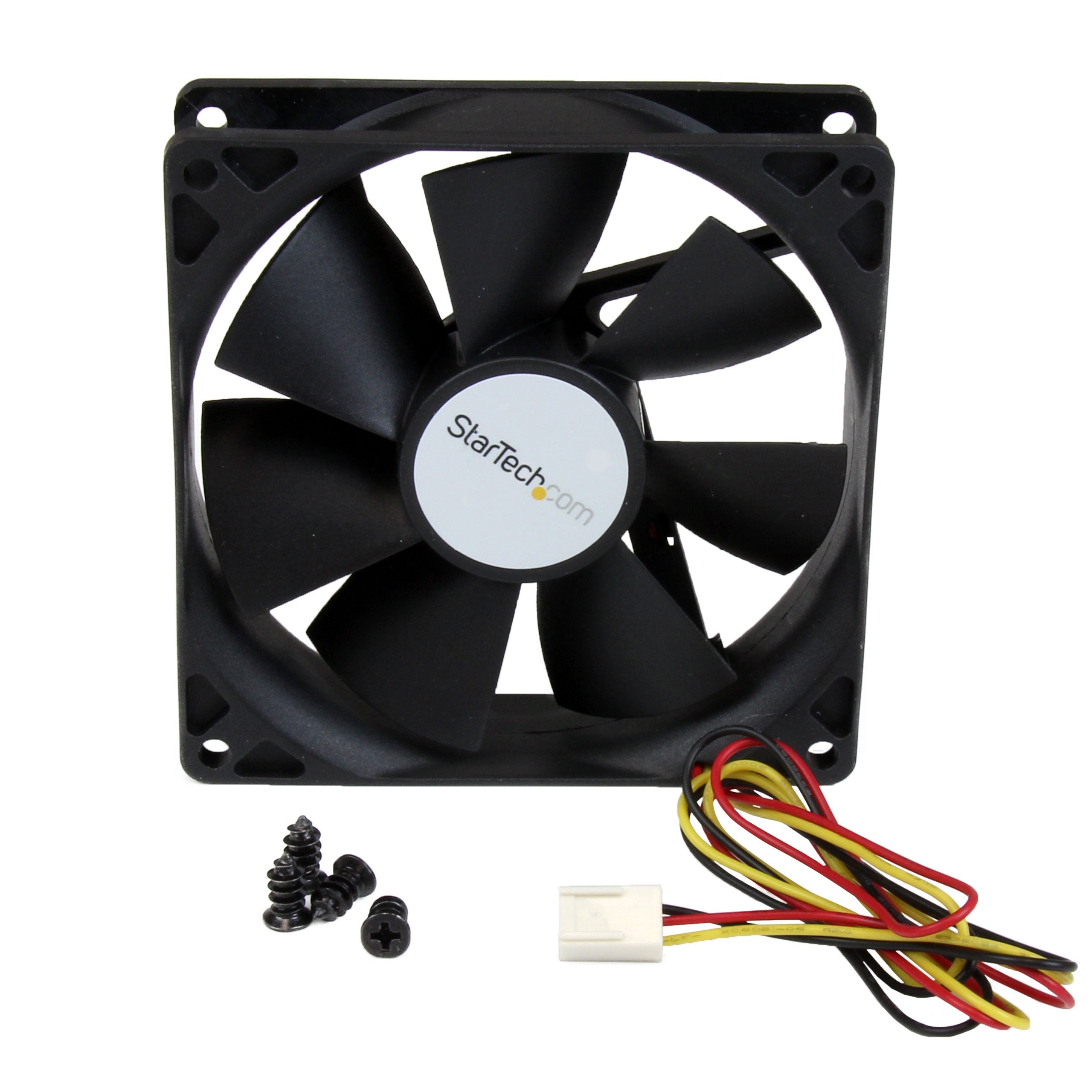 Startech.Com 90X25Mm High Air Flow Dual Ball Bearing Computer Case Fan W/ Tx3 (Fan9X25Tx3H), Black