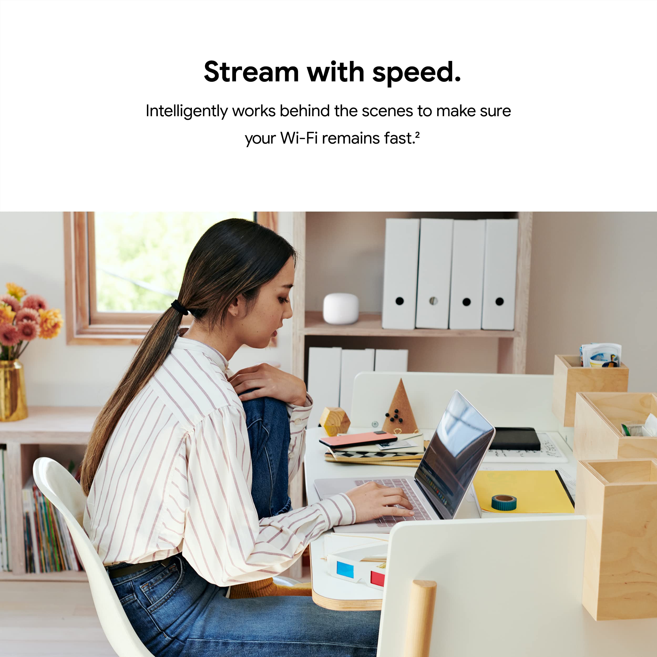 Nest Wifi Router With 1 Point   Mesh For Wireless Internet Wi Fi Extender Smart Speaker Works And Google Home Systems Snow