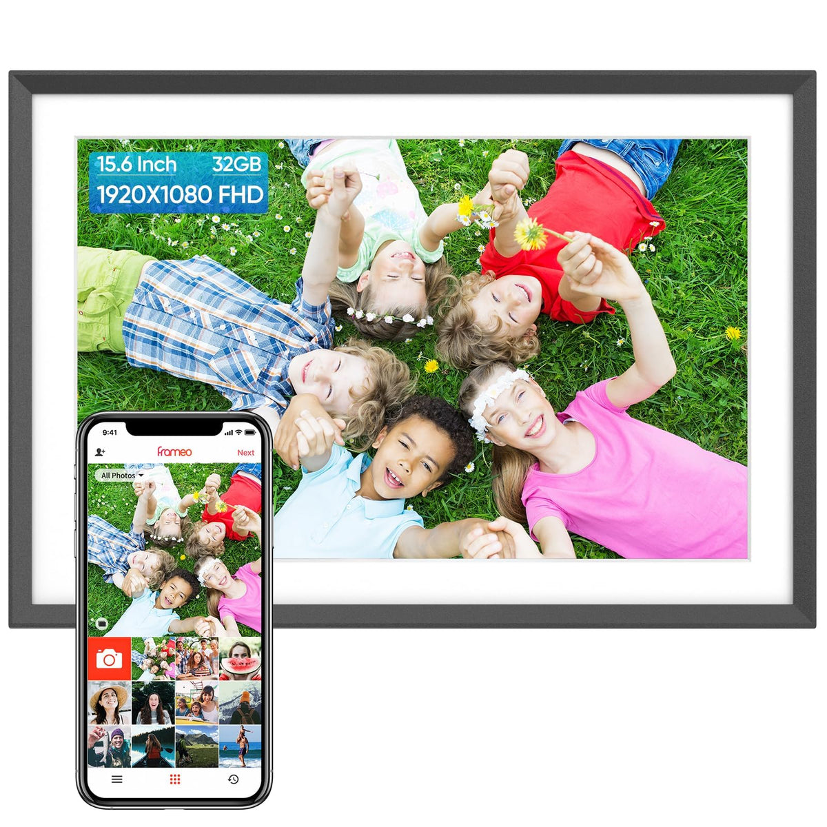 Arzopa Digital Picture Frame 15.6'' Large Wifi Digital Electronic Photo Frame With 32Gb Storage, 1920X1080 Fhd Touch Screen, Aut