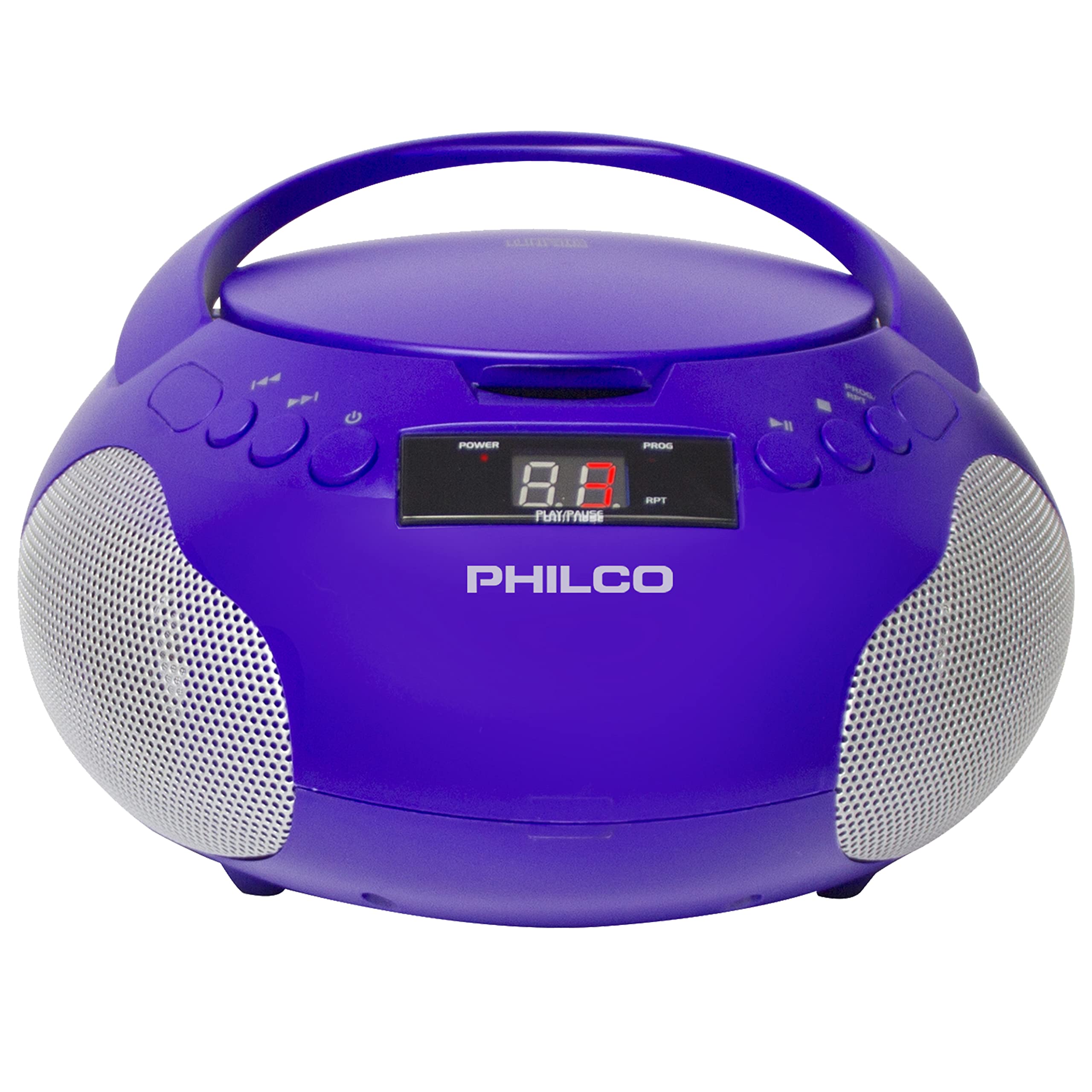 Philco Portable Cd Player Boombox With Speakers And Am Fm Radio | Purple Boom Box Cd Player Compatible With Cd R/Cd Rw And Audio