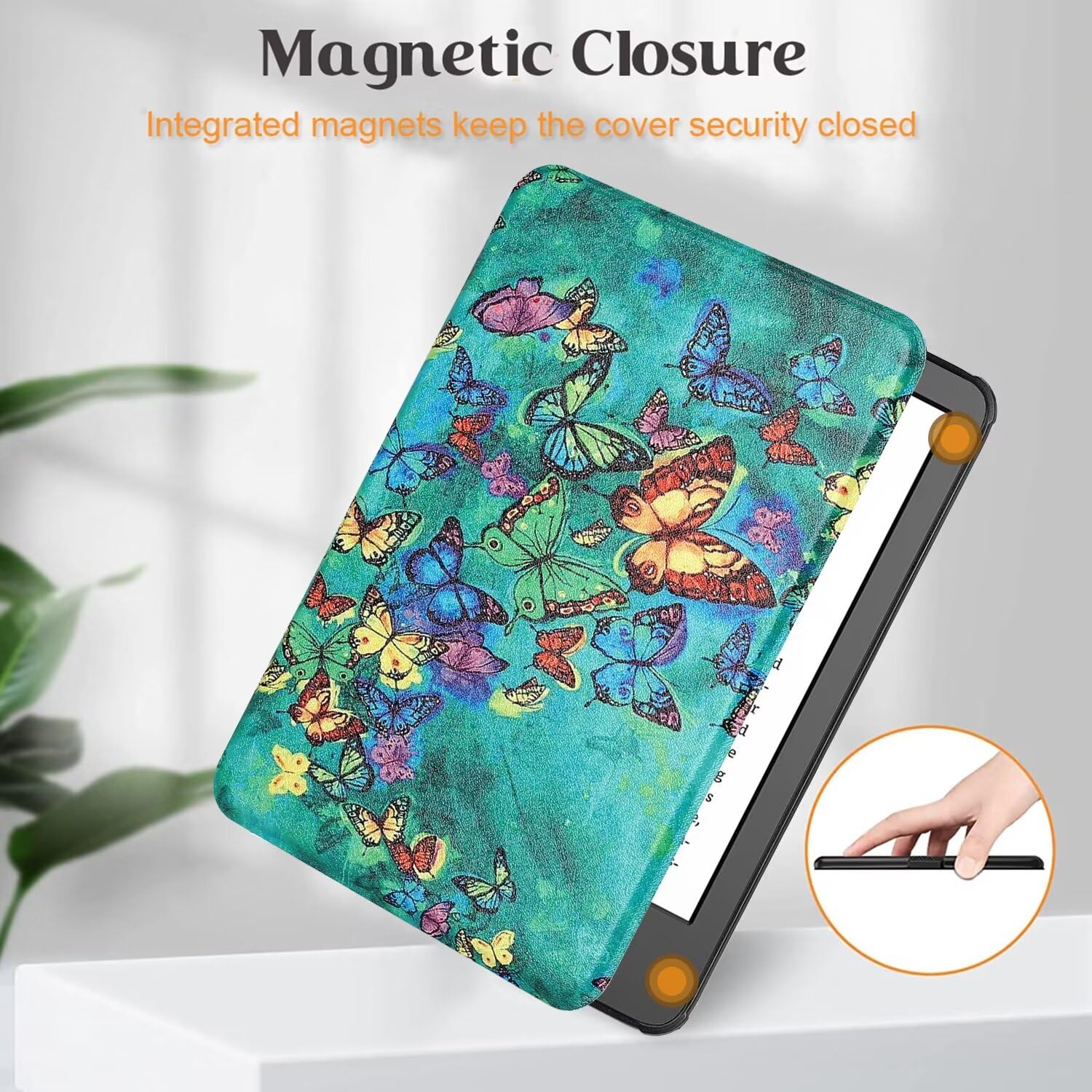 Monsdirect Compatible With All New 6'' Kindle 11Th Generation Case 2022 (Model: C2V2L3), Hand Strap Auto Wake/Sleep Pu Leather M