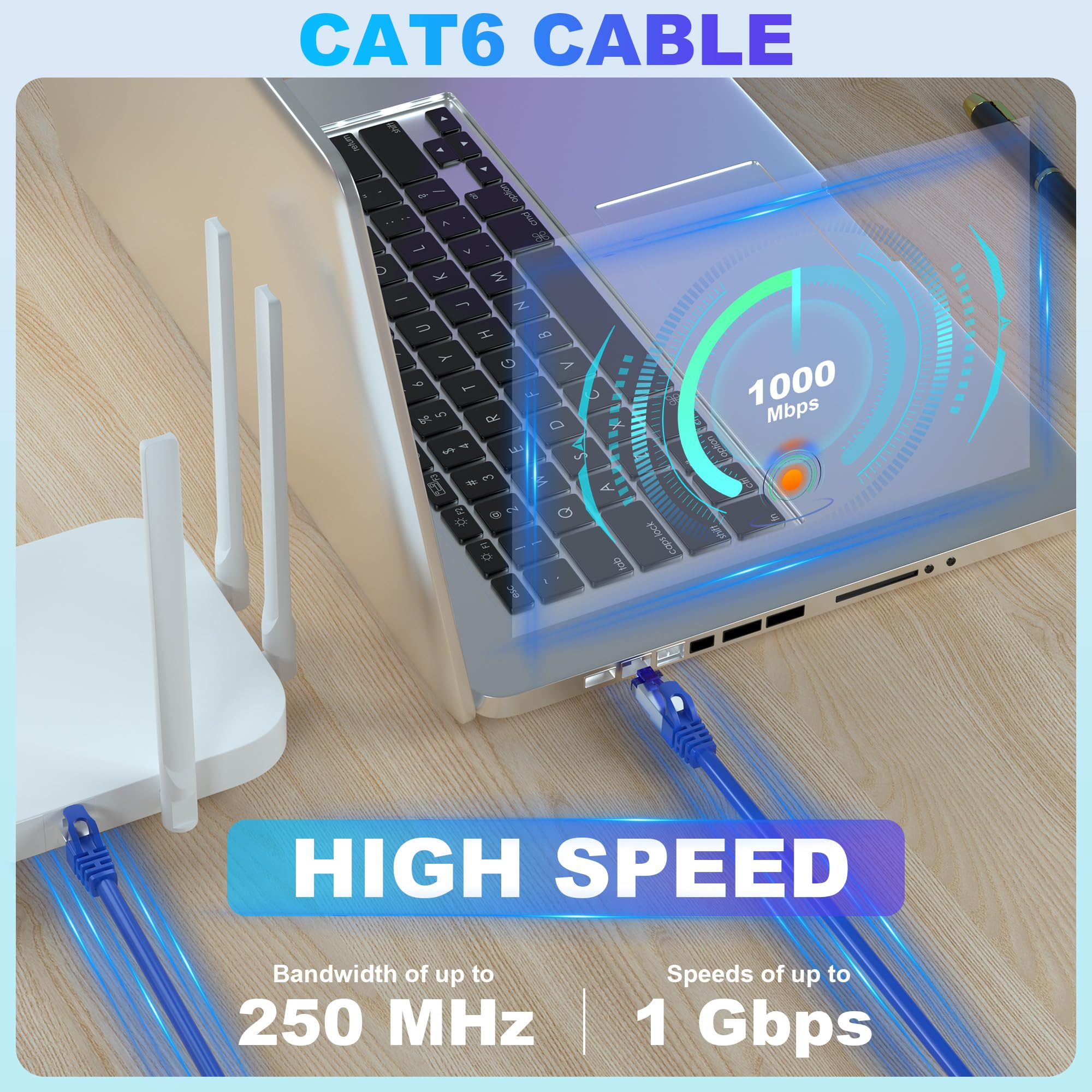 Ethernet Cable Outdoor Cat 6 250Ft, Ftp Shielded Ethernet Cable Indoor, 16 Rj45 Connectors, 23Awg Bulk Network Cable, Direct Bur