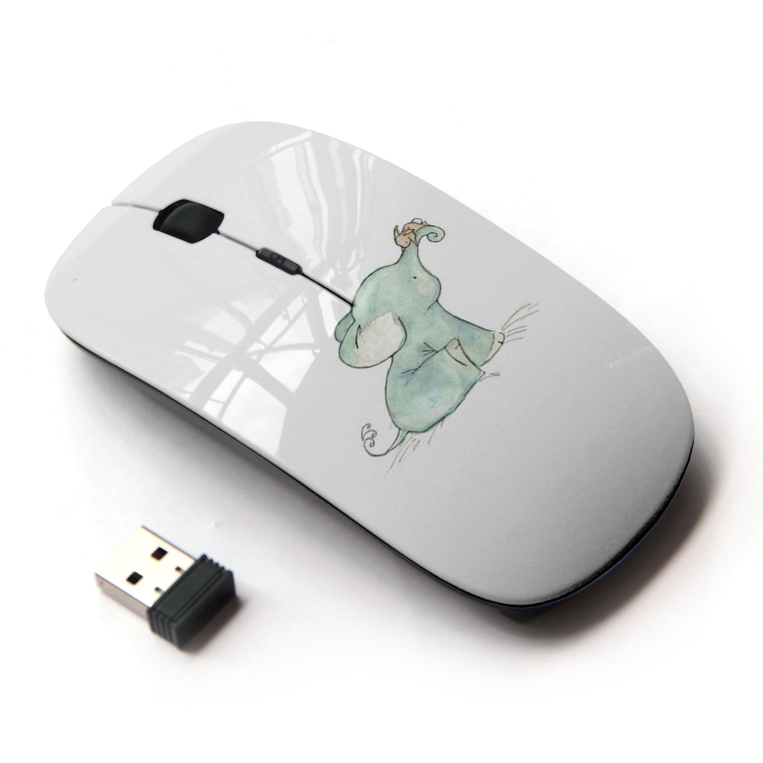 Koolmouse [ Optical 2.4G Wireless Mouse [ Cute Baby Elephant Blue Sweet White Blue ]