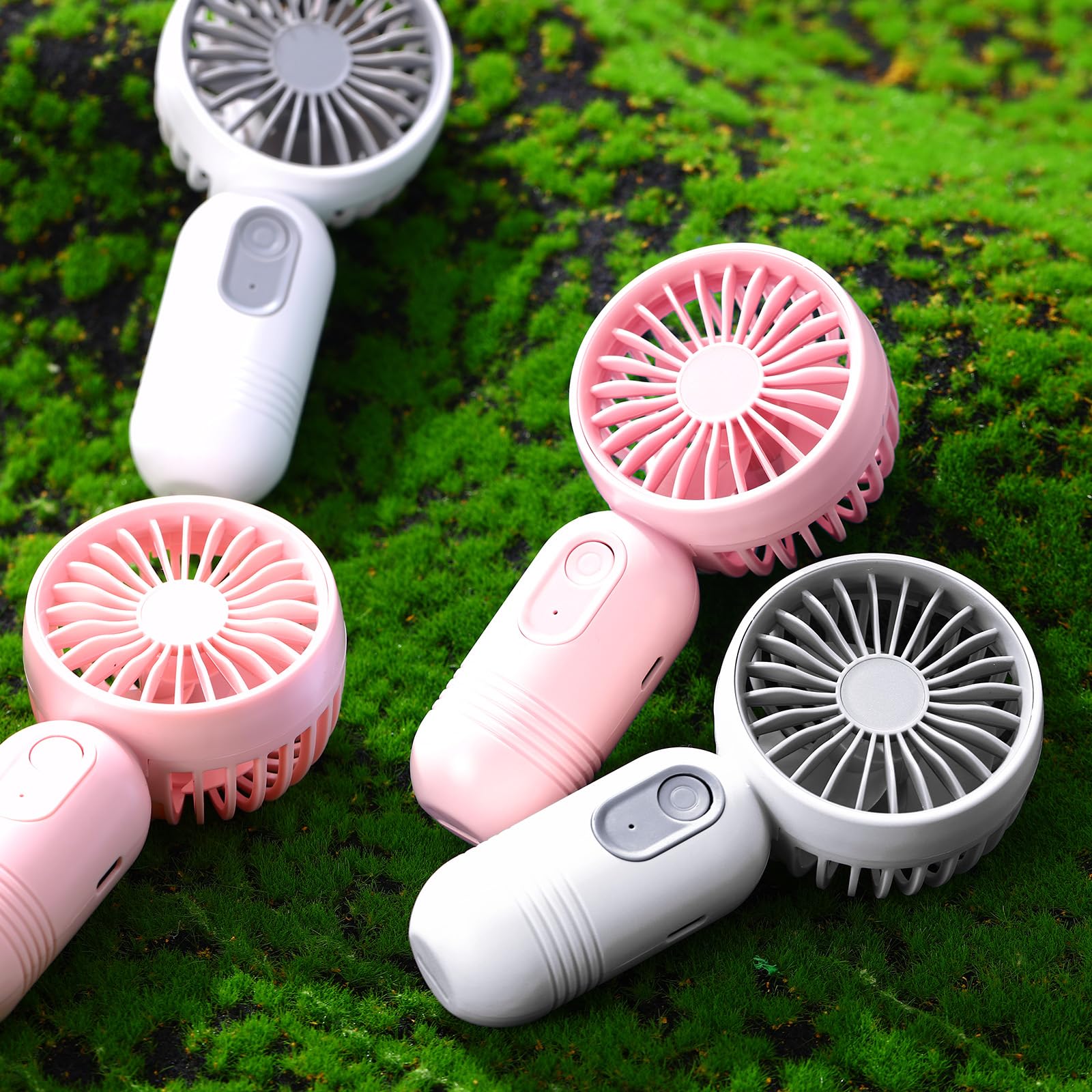 Rossesay 6 Pack Mini Portable Fan Bulk Cute Handheld Fan Lightweight Small Personal Eyelash Fan With 3 Speeds And Usb Rechargeab