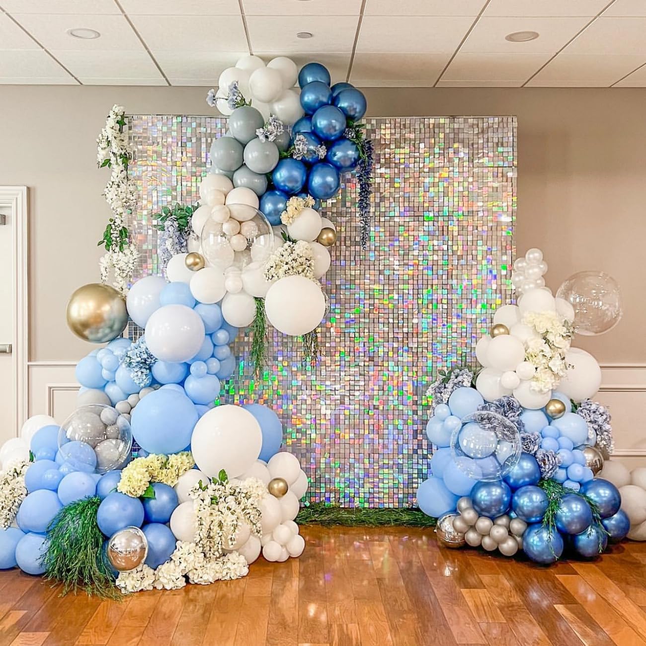 Rainbow Silver Shimmer Wall Backdrop 6Ftx4Ft Sequin Photo Backdrop Sparkly Backgrounds For Wedding Birthday Baby Shower Disco St