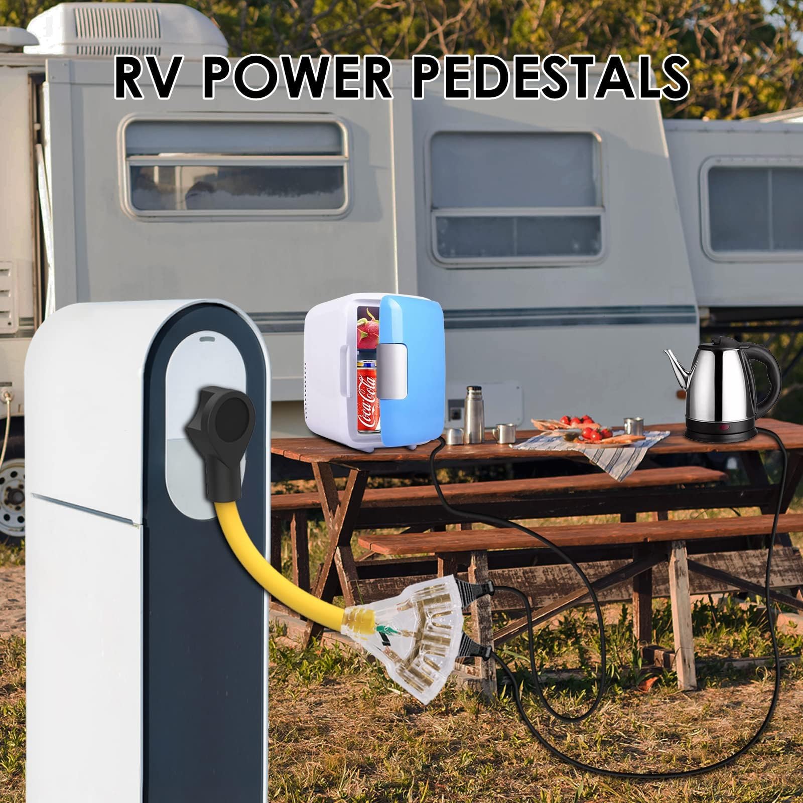 30 Amp To 20 Amp Adapter 110 Rv Distribution Nema Tt 30P Male To 3X 5 20R Household Outlet Female 30Amp Plug Splitter To 15Amp 5